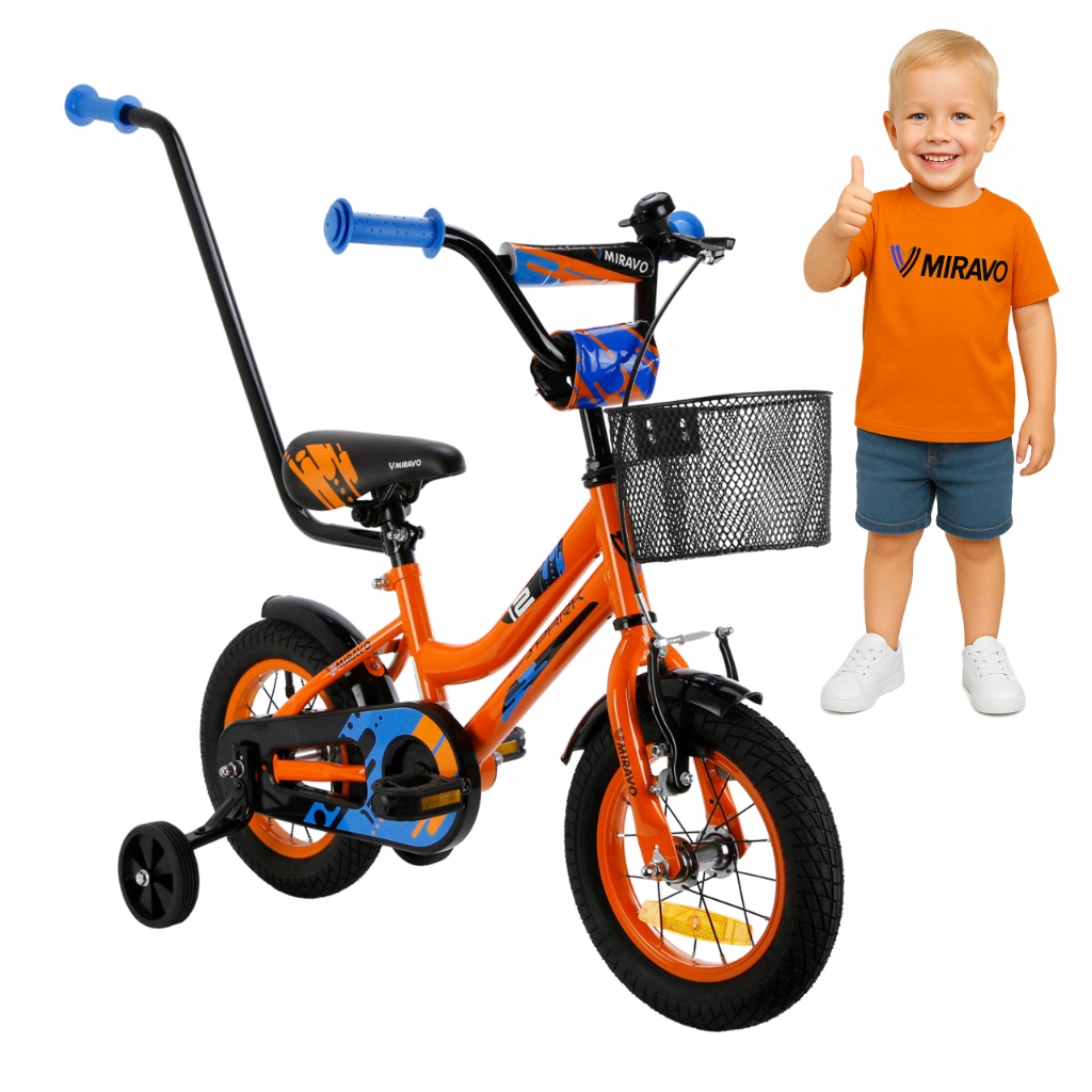ROWEREK DZIECIĘCY 12 CALI MIRAVO ROWER DLA CHŁOPCA KOSZYK PROWADNIK GRATIS