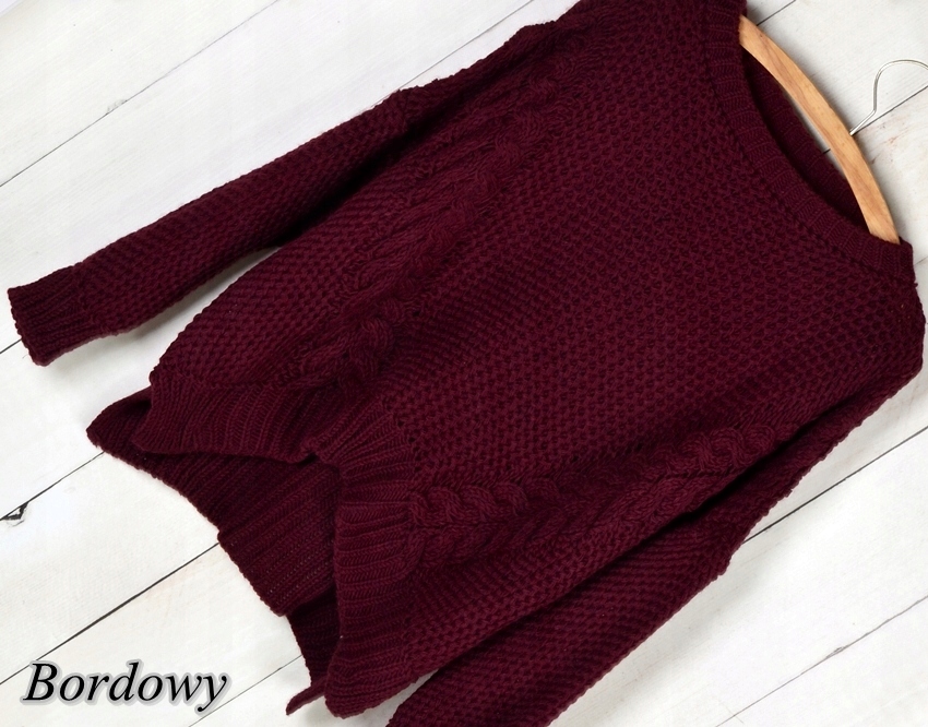 603 CIEPŁY OTULAJĄCY SWETER KLASYK WARKOCZ Marka Modaistyl