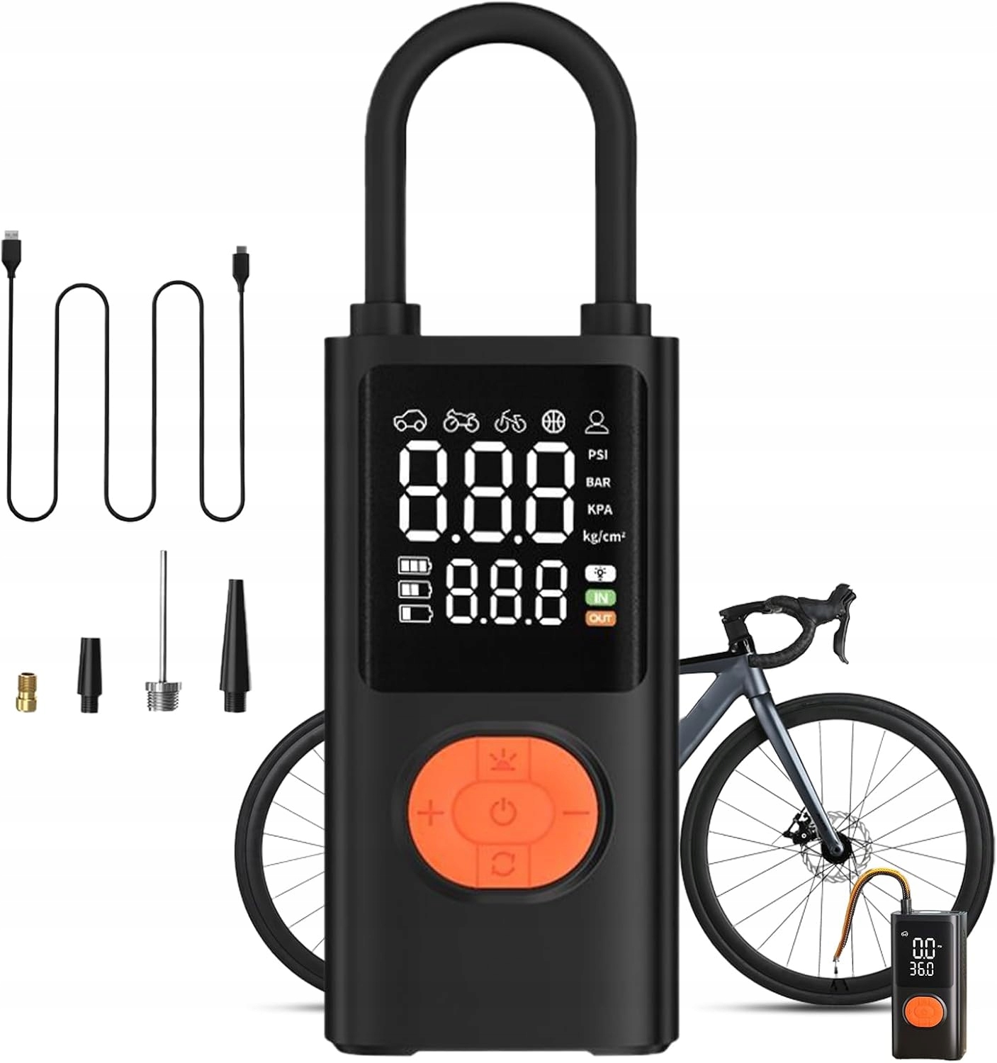 Kompresor sprężarka bezprzewodowa 10.3 bar 4000 mAh 80W pompka elektryczna