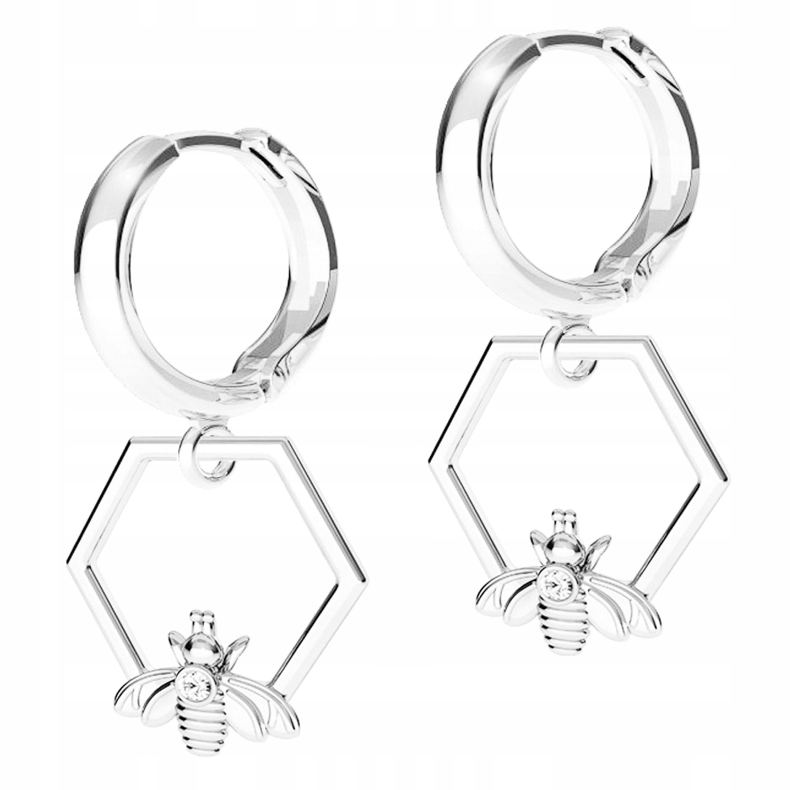 Stříbrné Náušnice Včelky a plástve Medu Včela Bee Med Stříbro 925