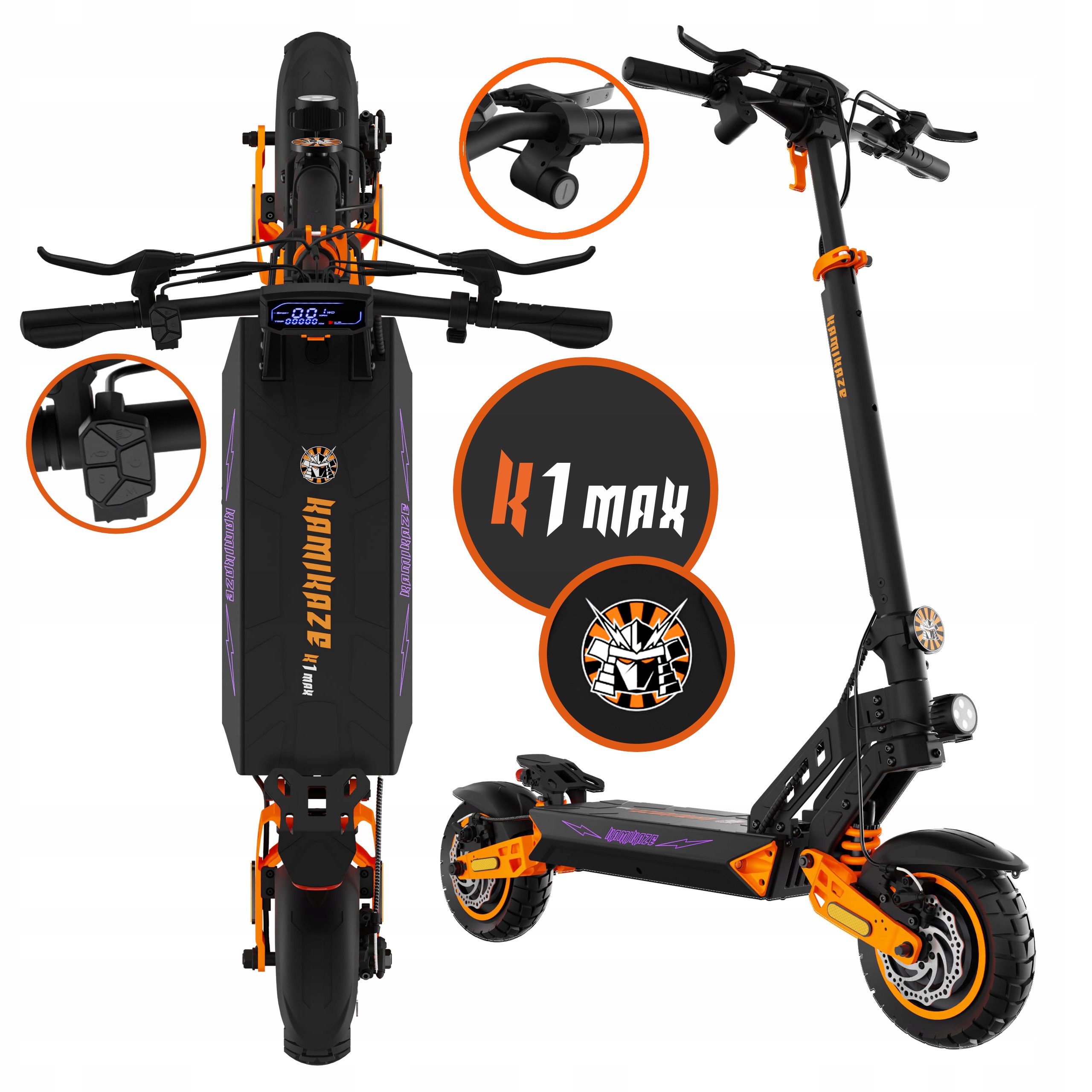 Elektryczny pojazd Kamikaze K1 Max ze Stacyjka 10" 2800W Amortyzacja 55km/h