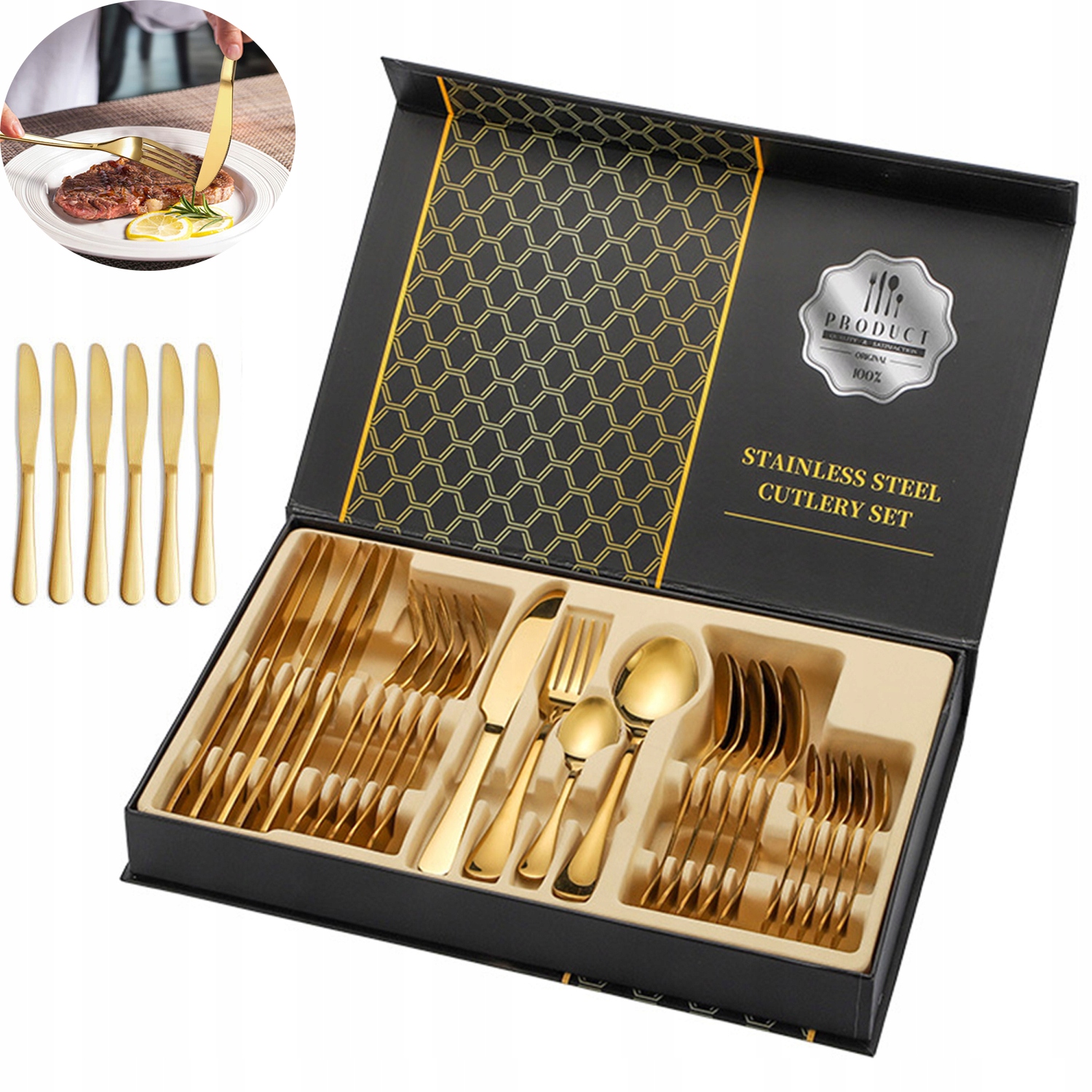 Sada Příborů Pro 6 Osob V Kufříku Na Dárky 24 Ks