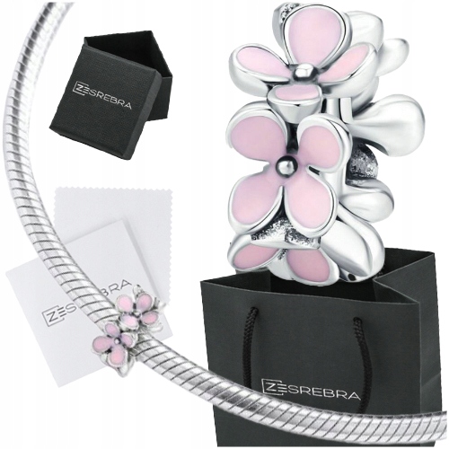 

Charms Różowe Kwiatki do Pandora srebro 925 s925