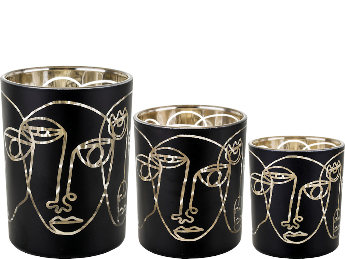 

Szklane Świeczniki Lampiony na Tealight 3 sztuki