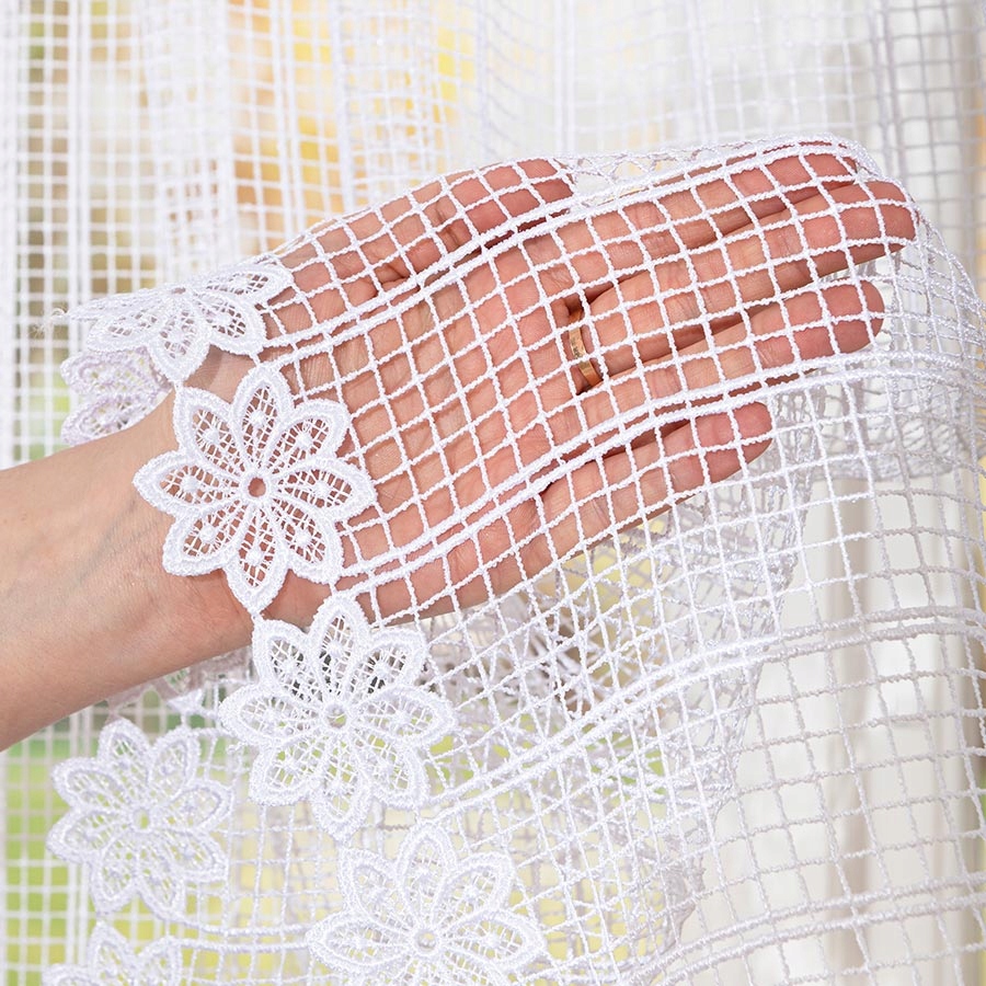 Mg Vitrážová Záclona Gipiurová pemium 16441 bílá 250x70 cm