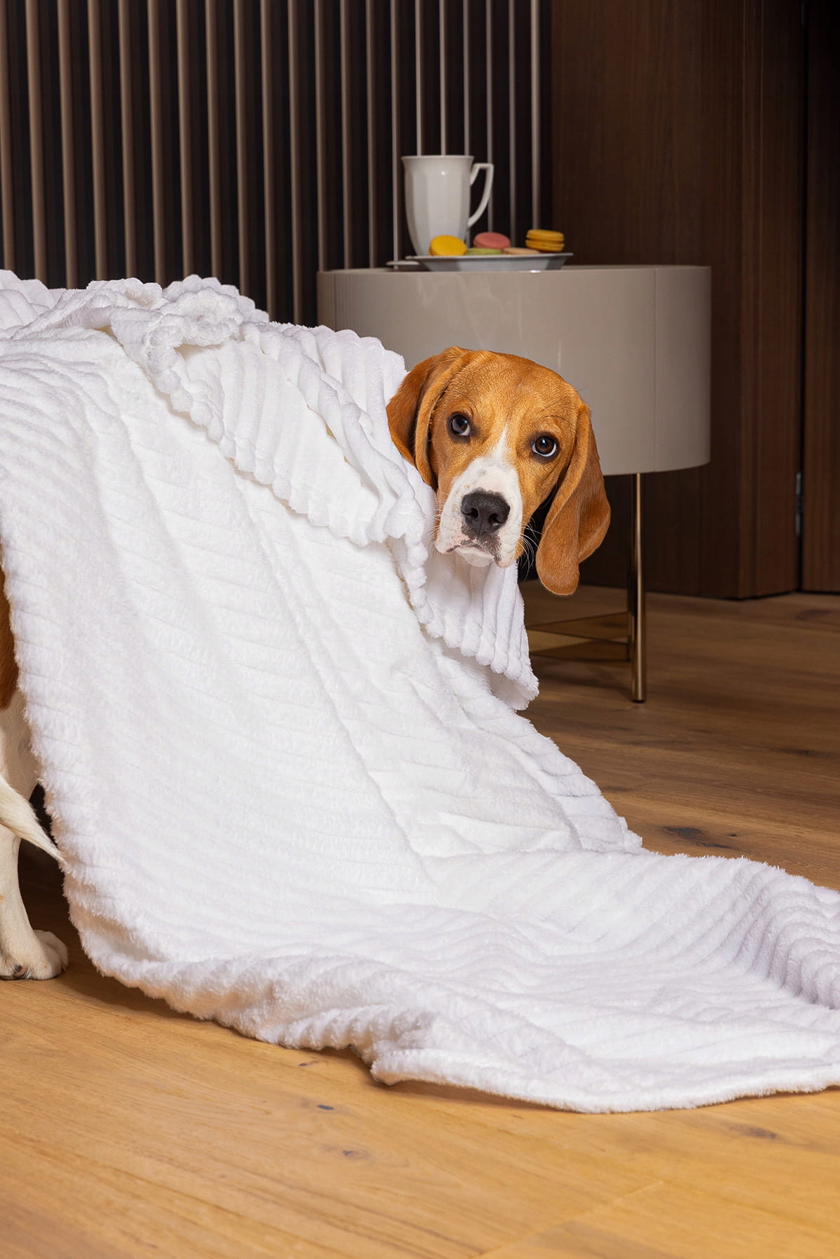 Koc polarowy Fala 220x240 biały