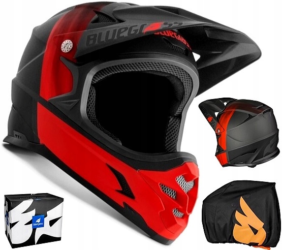 Helma Bluegrass Intox Full Face Xs 52-54 cm černá červená matná