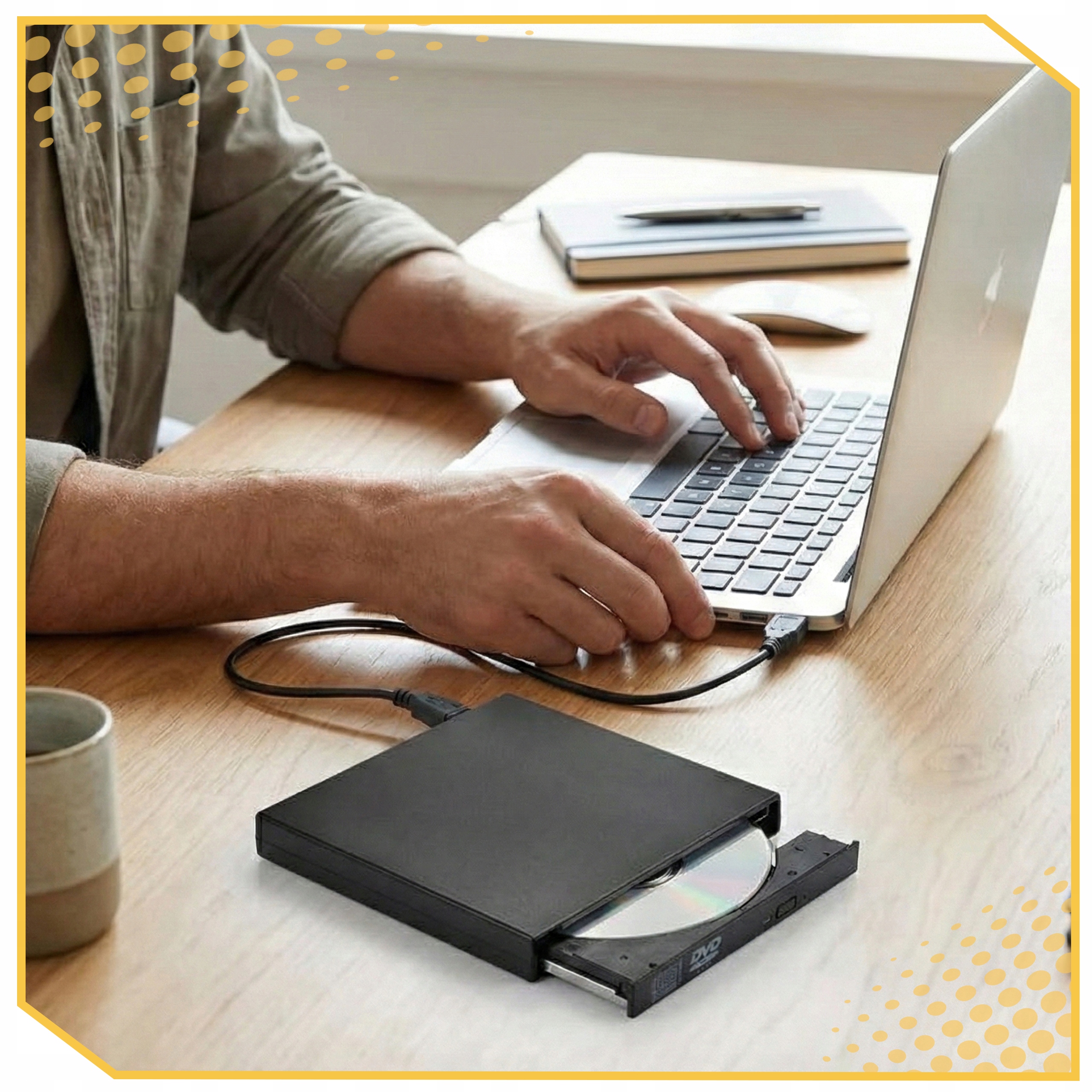 NAPĘD ZEWNĘTRZNY CD-R DVD USB Nagrywarka Do Laptopa PC Odtwarzacz Przenośny Obsługiwane formaty (zapis) CD-R CD-RW