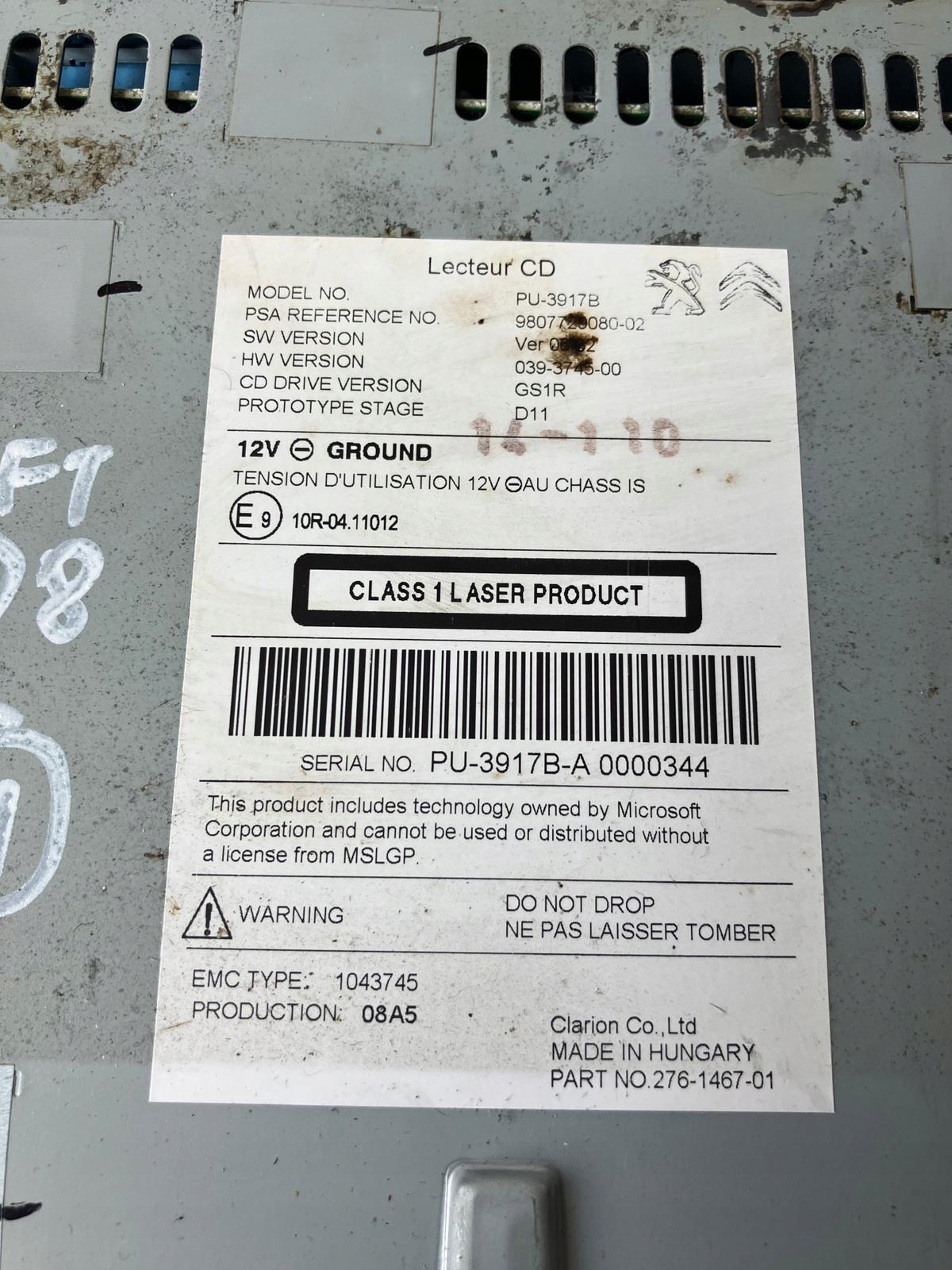 player CD 508 and 9807729080 LIFT