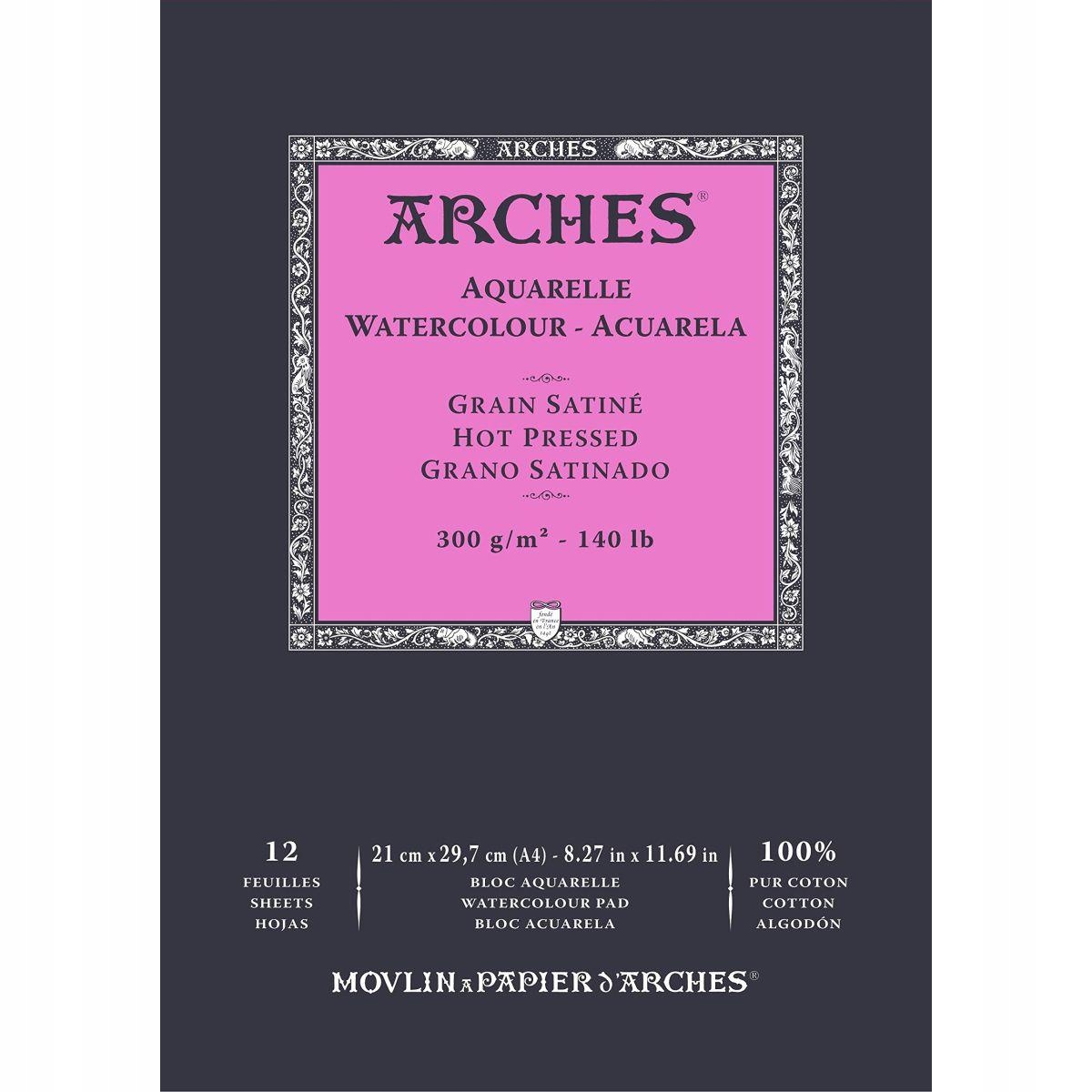 ARCHES Blok akwarelowy 300g Hot Pressed 100% A4