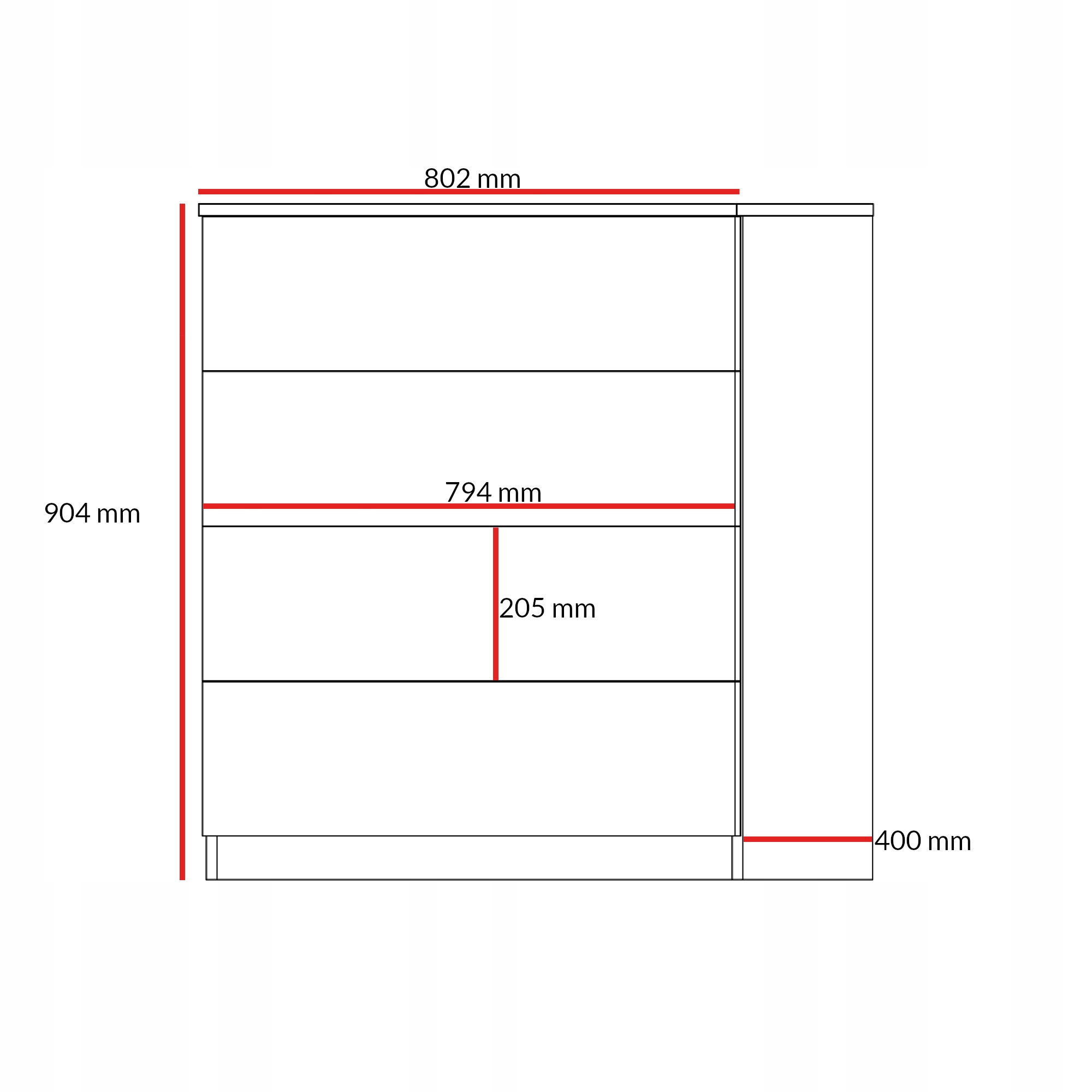 Komoda młodzieżowa z szufladami Billz 4S 80 Kaszmir/Dąb Cremona