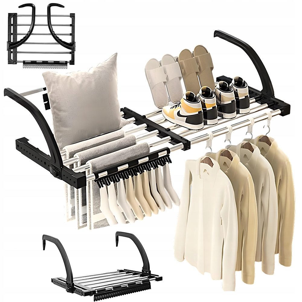 Levně Sušák Na Prádlo Na Radiátor Závěsný Skládací 17 Nastavitelných Otvorů