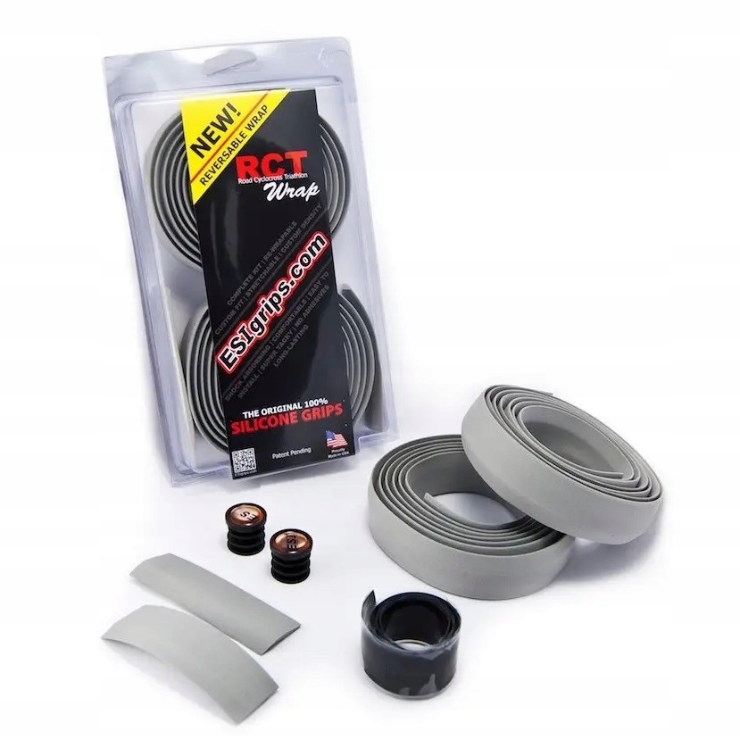 ESI GRIPS RCT OWIJKA KIEROWNICY SILIKONOWA SZARA Z KORKAMI
