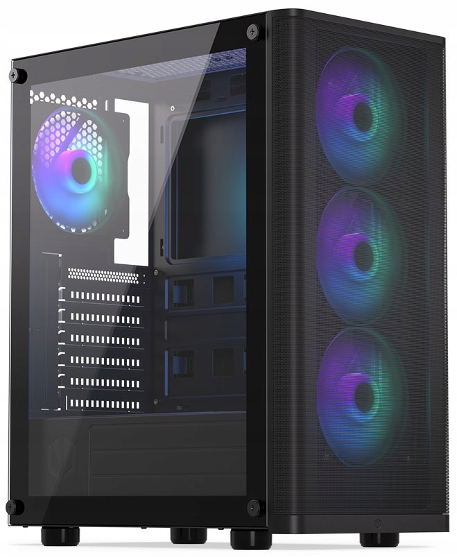 Endorfy skříň Ventum 200 Argb/ 4x120mm Argb Pwm fan 2xUSB tvrzené sklo