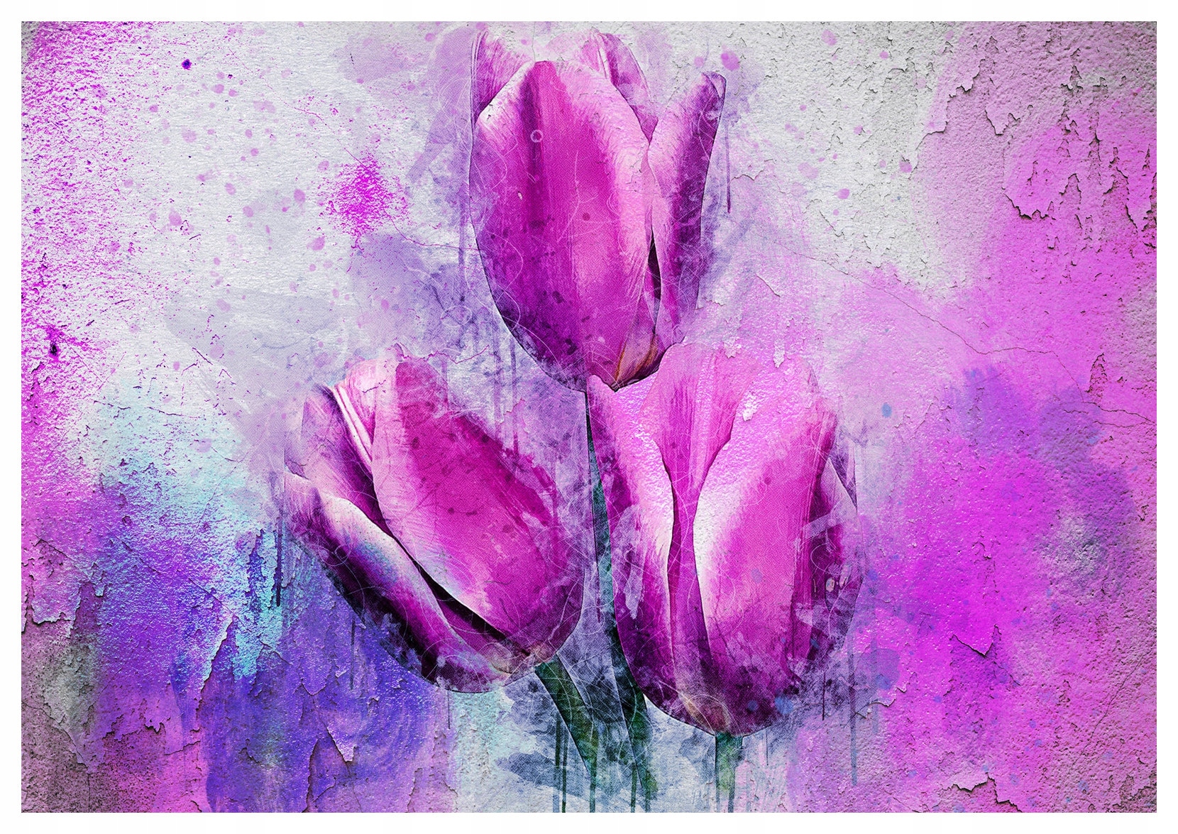 Tapeta Tulipány akvarely Jemná jar 416x254 jarná nálada lepidlo