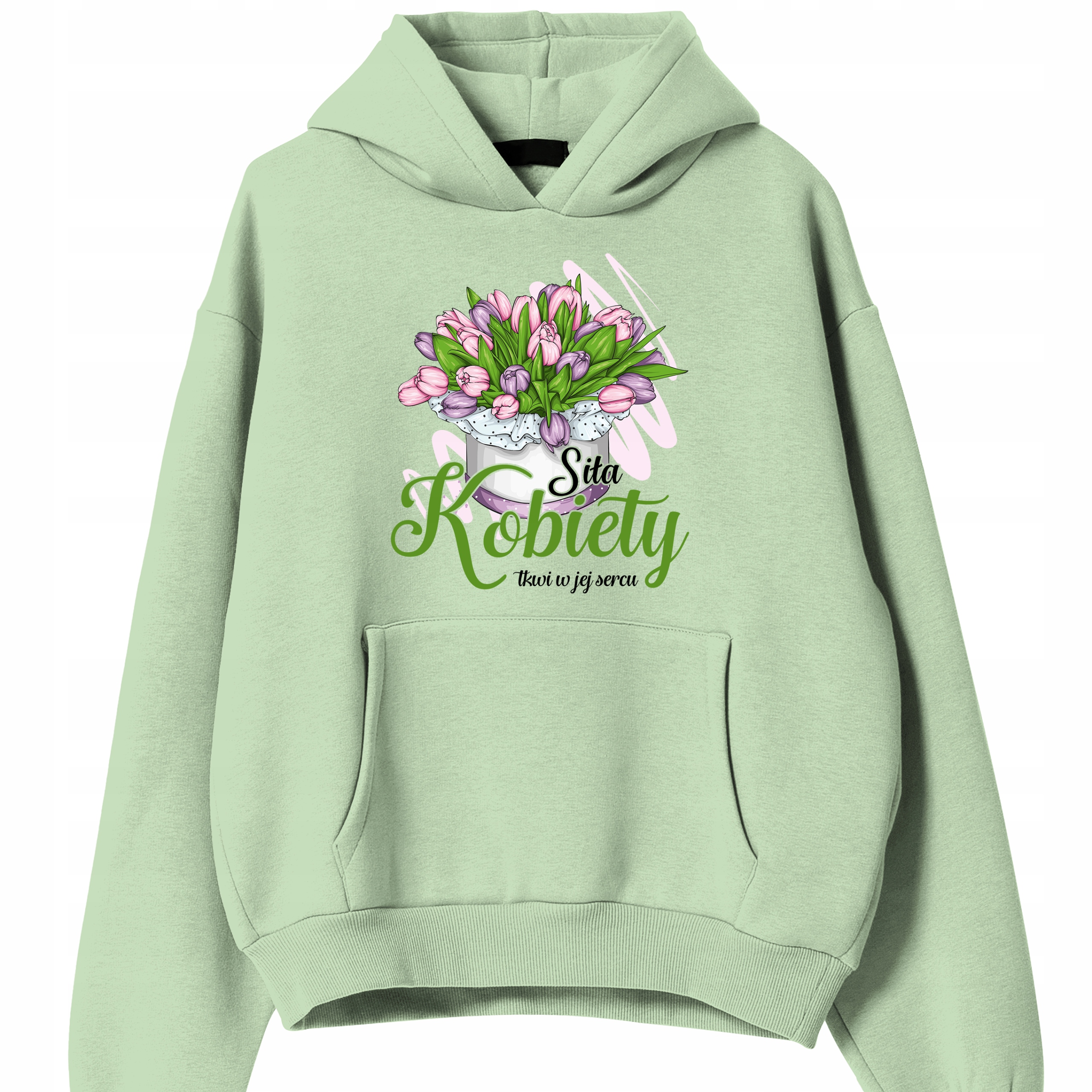 Mikina Pistáciová Dárek pro ženu Síla Ženy Spočívá V Jejím Srdci S