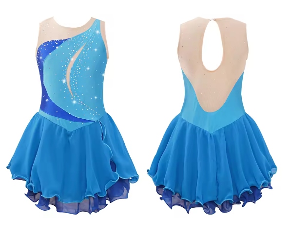 Strój Do Gimnastyki Balet Body Sukienka 140 146 Niebieska Nr 2734