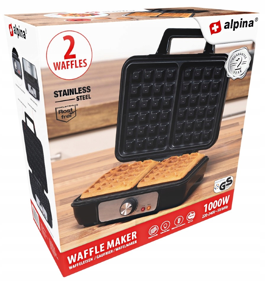 Vaflovač Alpina ED-223258 1000 W černý