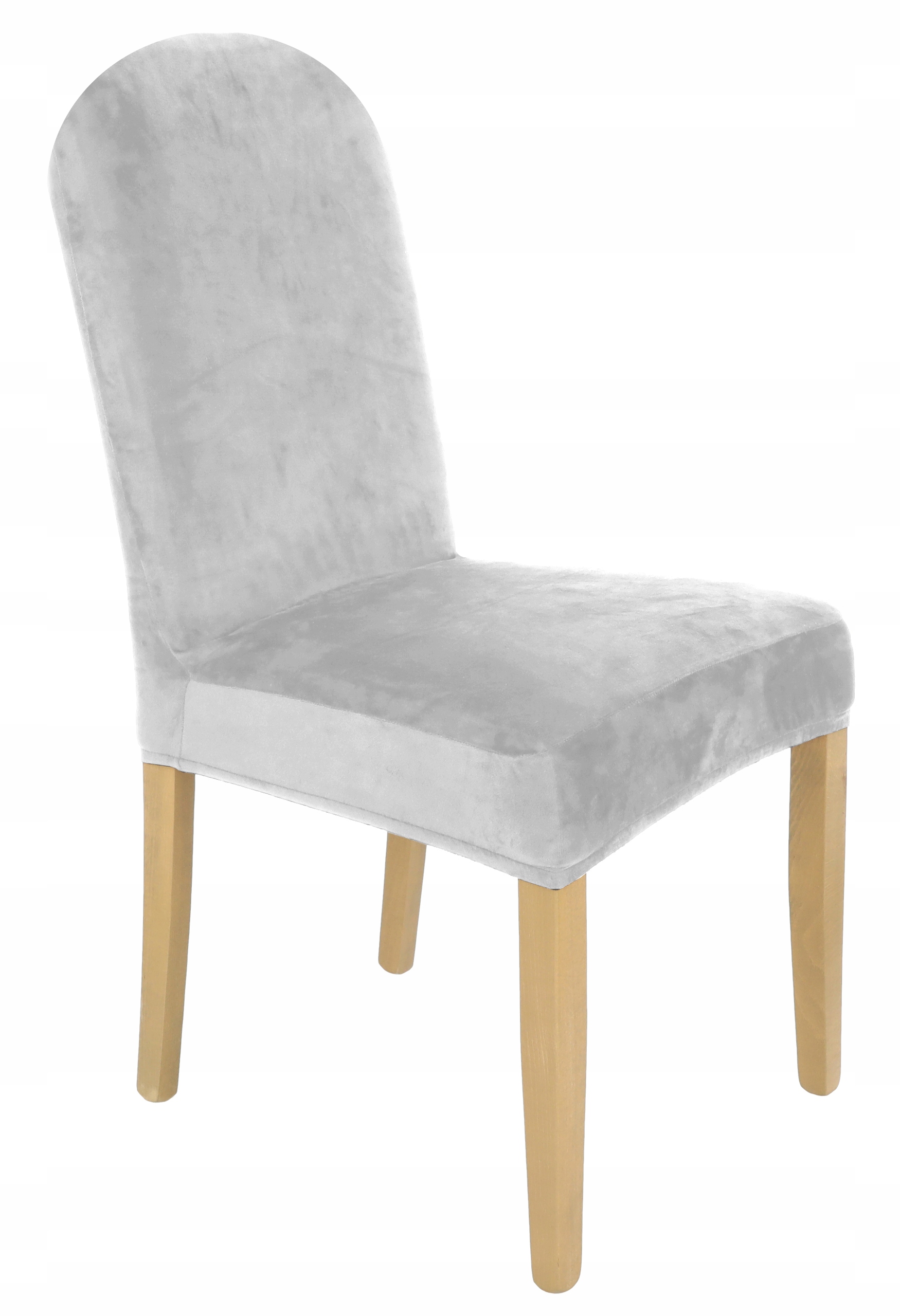 

Pokrowiec Krzesło Jasny Szary Welur Okrągłe Oparci