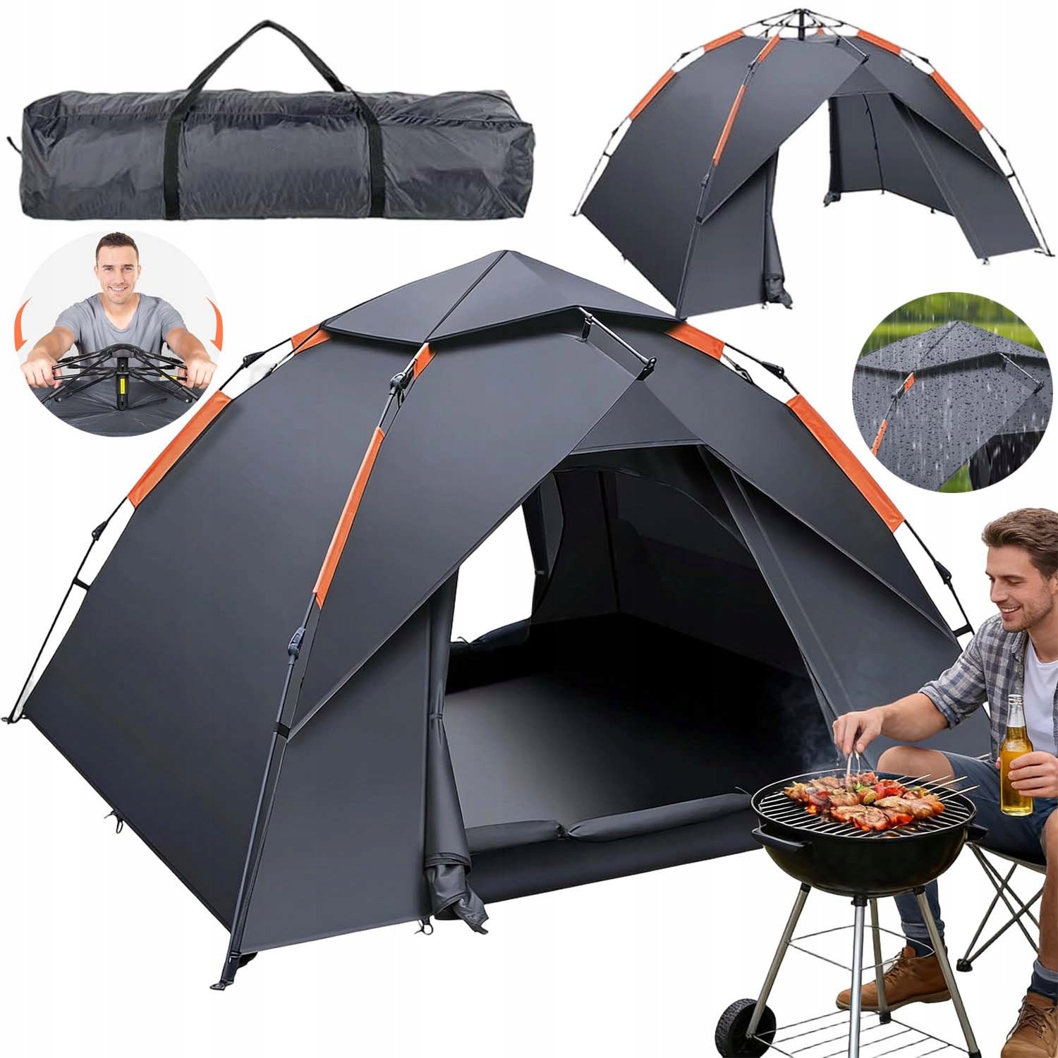 Stan Stan Pro 2 Osoby Kempingový, Voděodolný, Skládací, 225X135X110 CM
