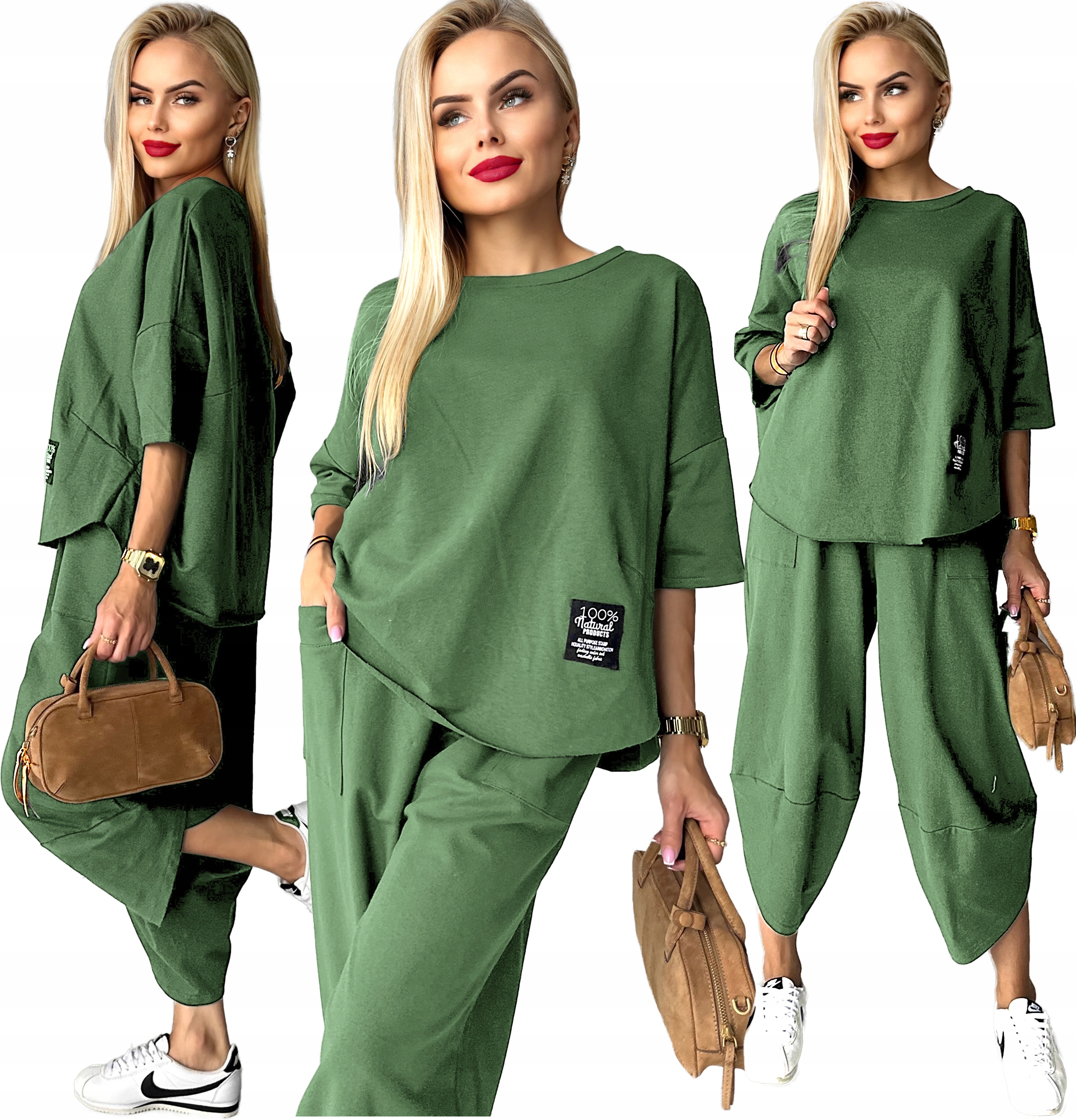 Dámský Bavlněný Komplet Teplákovka kalhoty oversize mikina módní 44 46 Andi