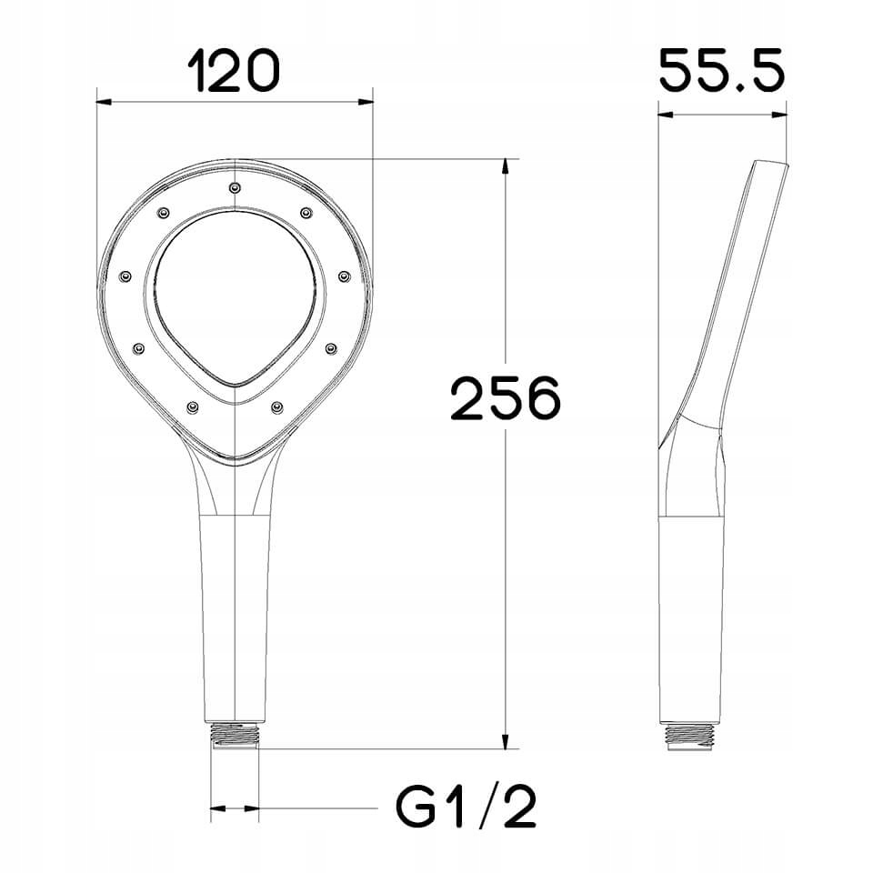 SŁUCHAWKA PRYSZNICOWA z mgiełką ECOVAND SENSA OSZCZĘDNA -55% WODY 7.2 L/MIN Kod producenta EV011000