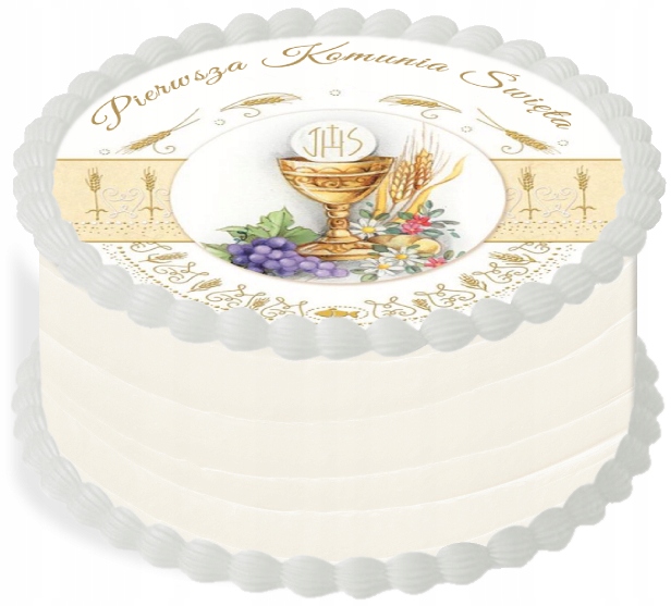 

Opłatek na Tort 20 cm Pierwsza Komunia Święta Ihs