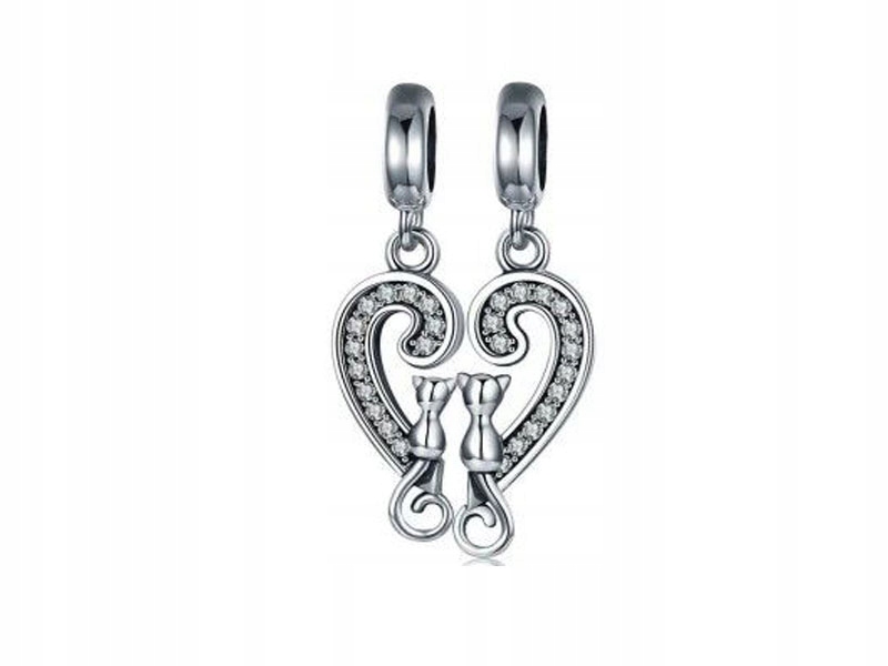 Stříbrný přívěsek 925, dvoudílné srdce 2,10 g