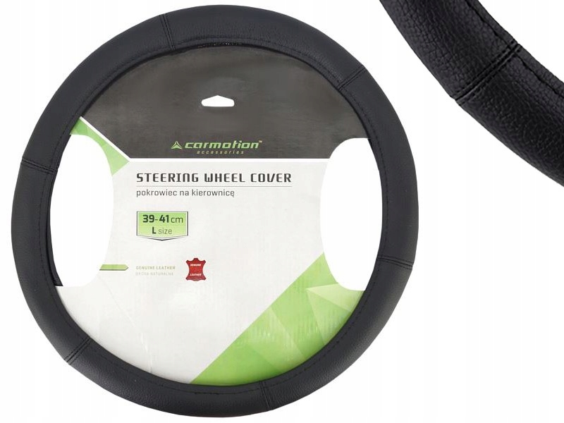 POKROWIEC NA KIEROWNICĘ, L 39-41 SKÓRA NATURALNA