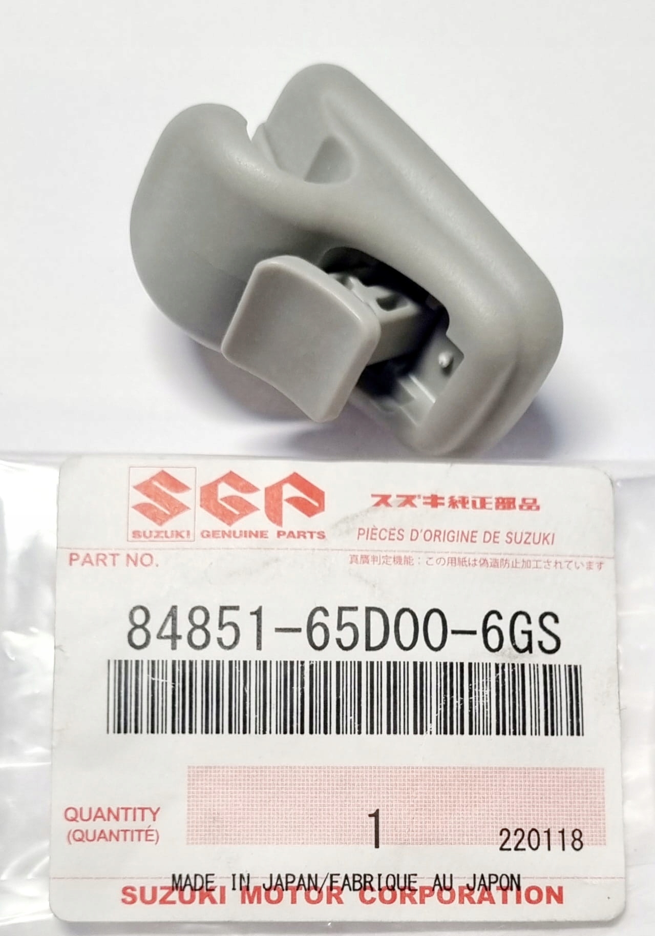 UCHWYT OSŁONY PRZECIWSŁONECZNEJ SUZUKI OE 84851-65D00-6GS Stan opakowania oryginalne