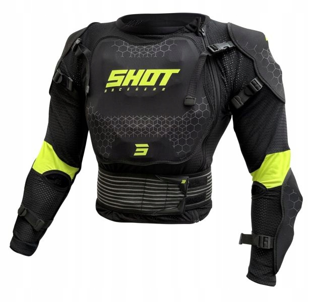 Chránič Tela Shot Racing Optimal 2.0 čierny/žltý fluo 2XL