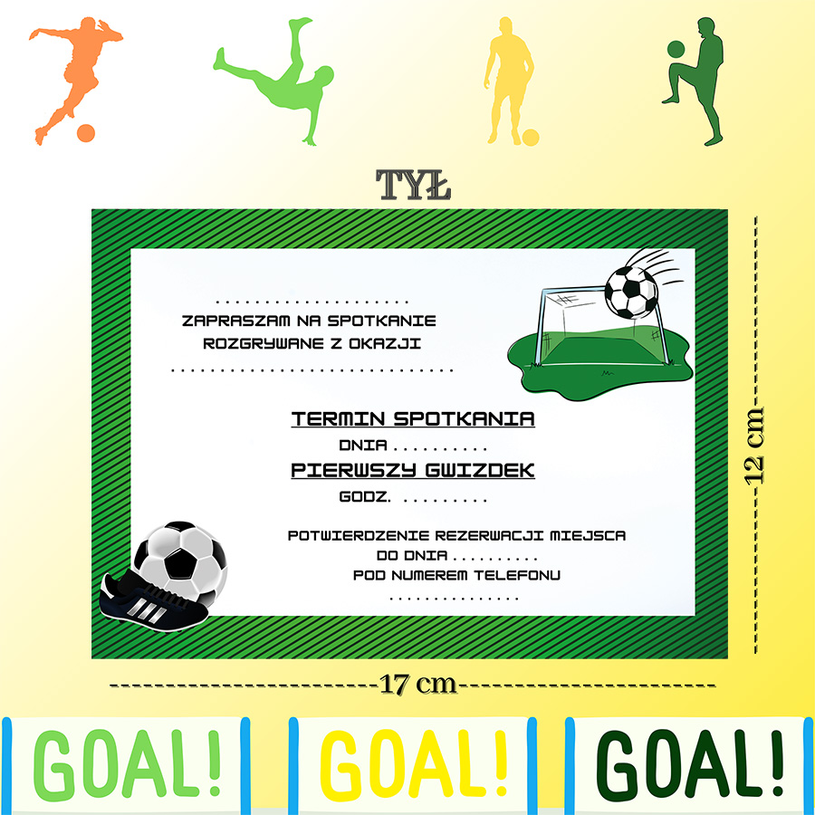Zaproszenia dla Dzieci Piłka Piłkarskie Urodzinowe ZJ_04 Marka Szalony Kot