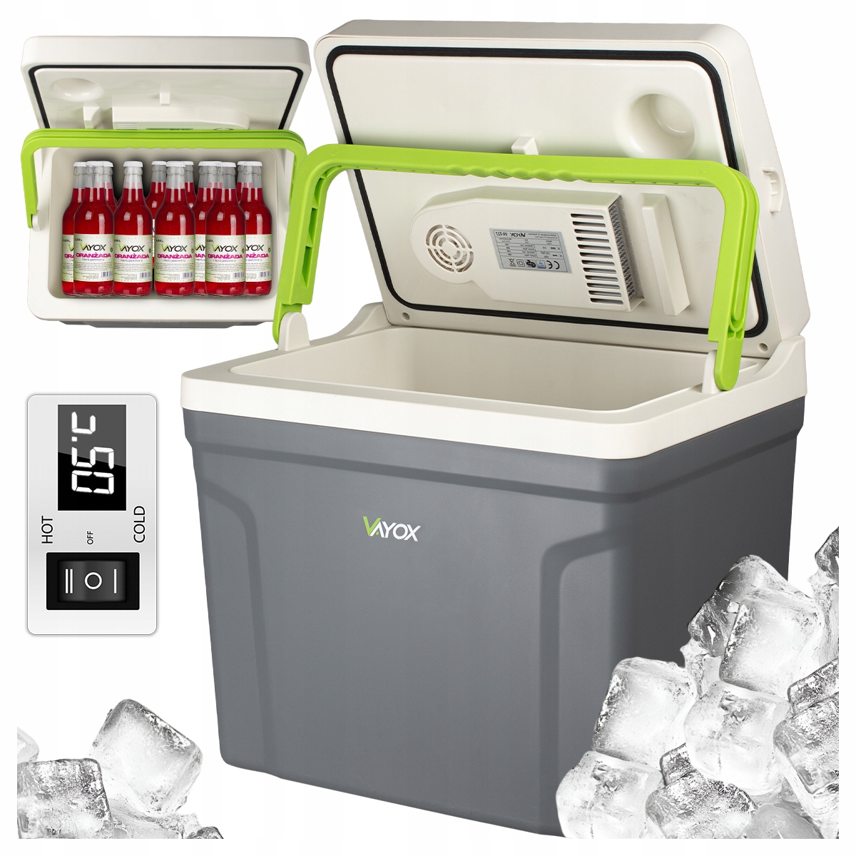 Lodówka Turystyczna 27L Samochodowa 12V 230V Elektryczna Grzanie Vayox