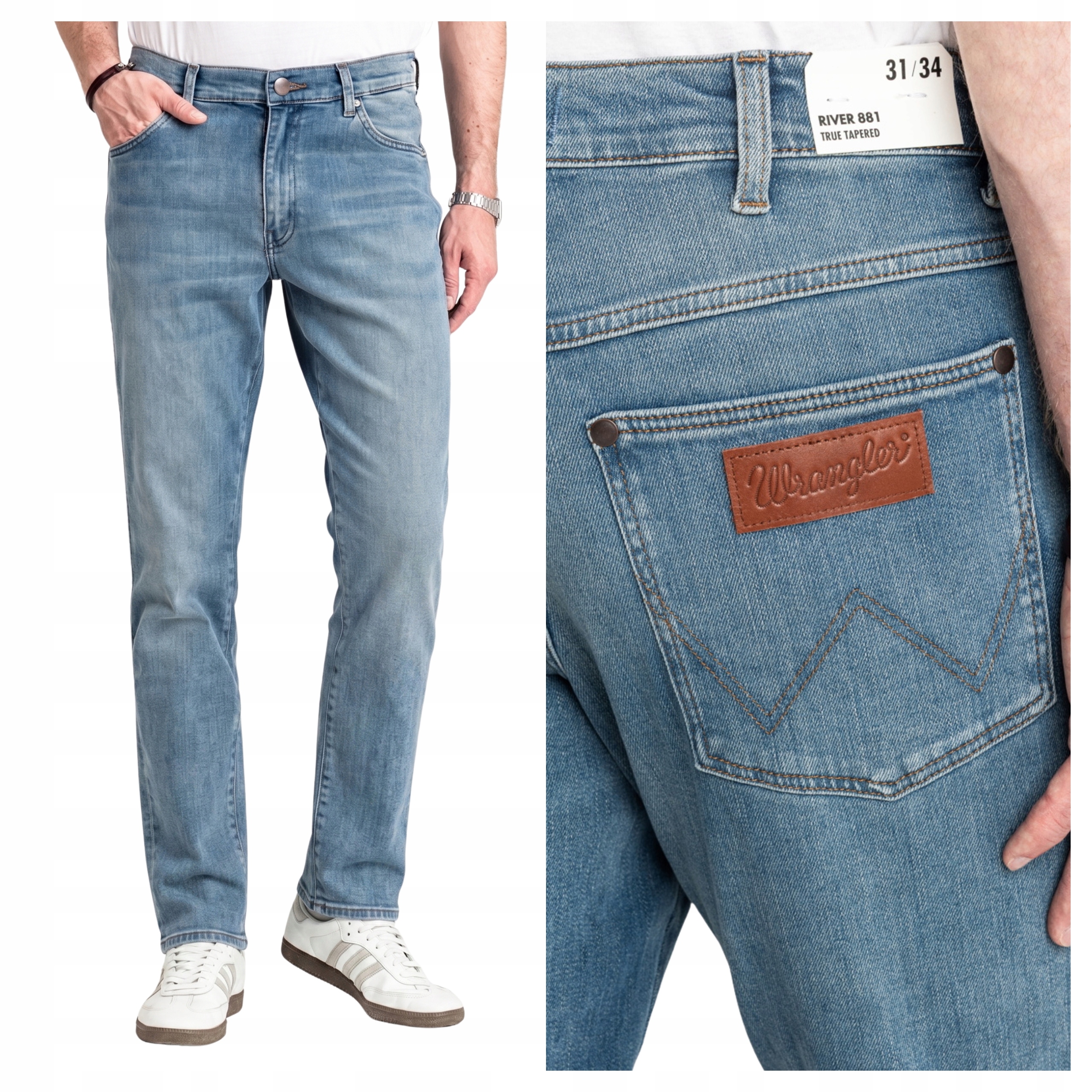 Pánské kalhoty Wrangler River Grey Light Klasické bavlněné kalhoty W36 L34