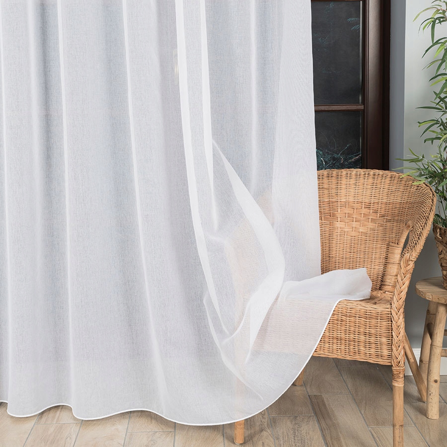 FIRANA GOTOWA GŁADKA ETAMINA NA PRZELOTKACH 140X240 Kolor biały