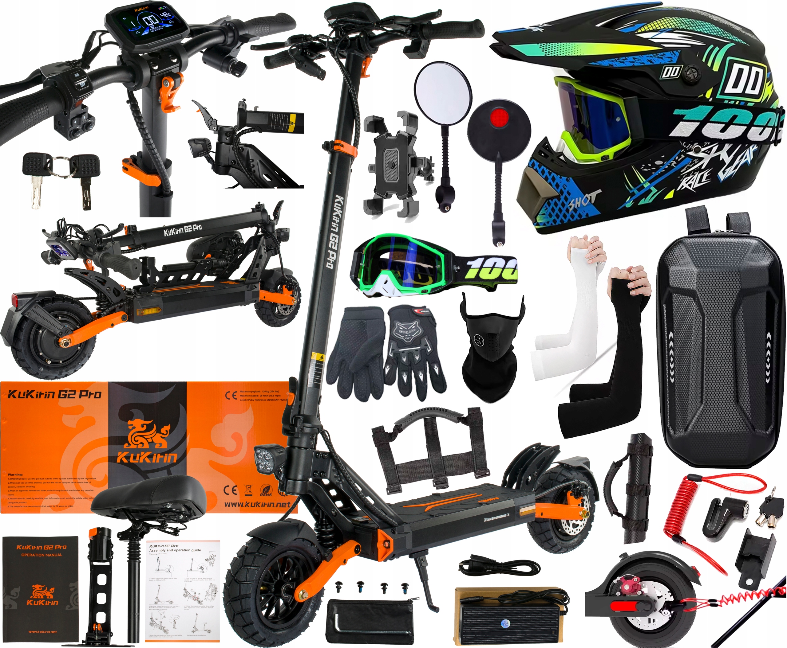 KuKirin G2 Pro Elektrické vozidlo 600W 48V 15.6AH 45KM/H 58KM +10 Dárek