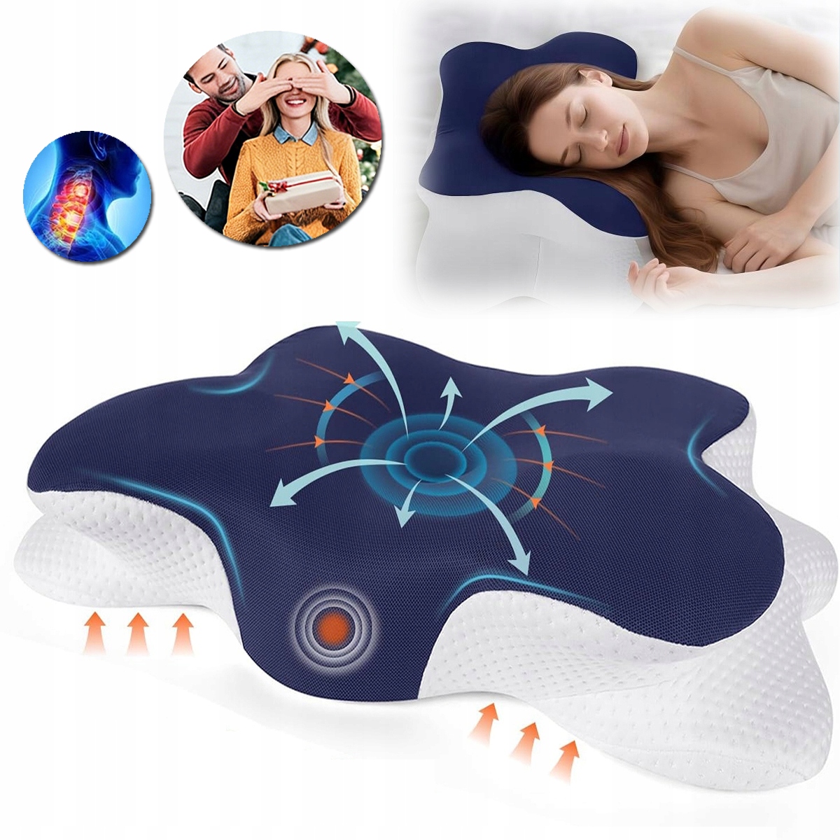 Poduszka Ortopedyczna Pianka Memory Przeciw Bólowi Pleców I Chrapaniu