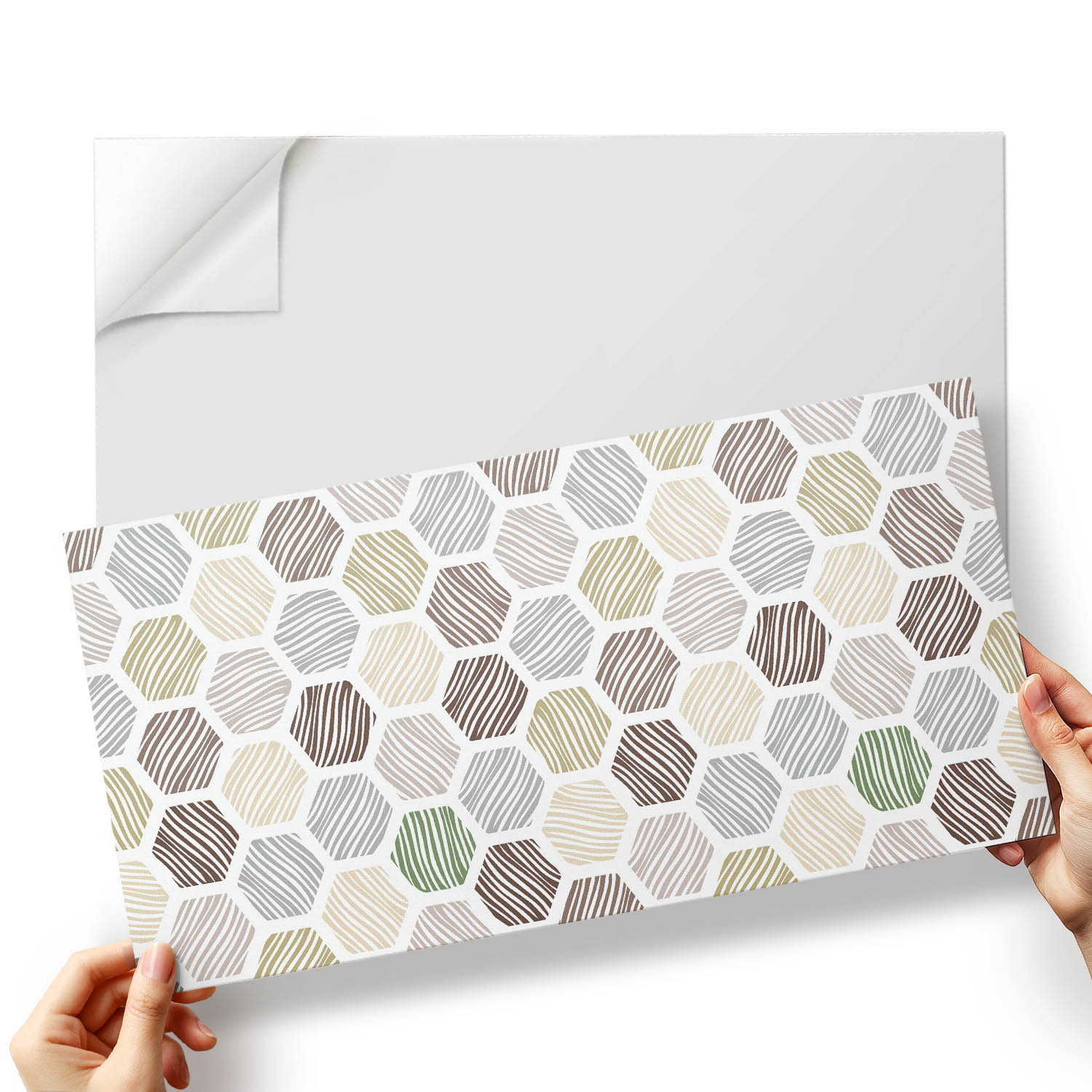 Nástěnné dlaždice s Pvc grafikou Geometrické linie v hexagonech 10x40x20 cm