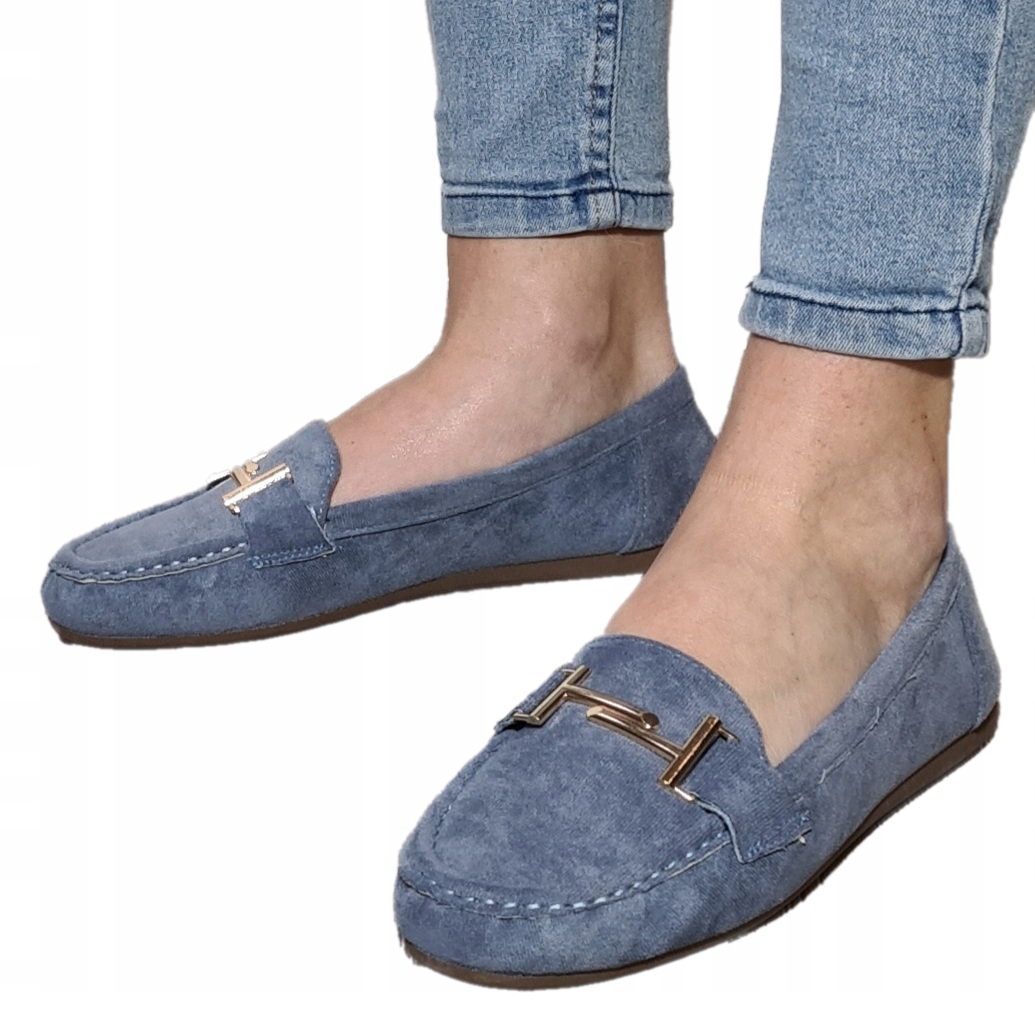 

Mokasyny Damskie Buty Wygodne Zamszowe Blue 37