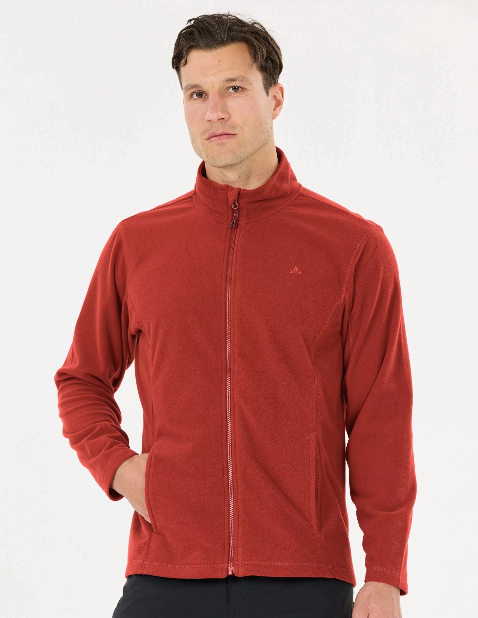 Bluza polarowa męska Whistler Romark z pełnym zamkiem Ykk Brązowy L
