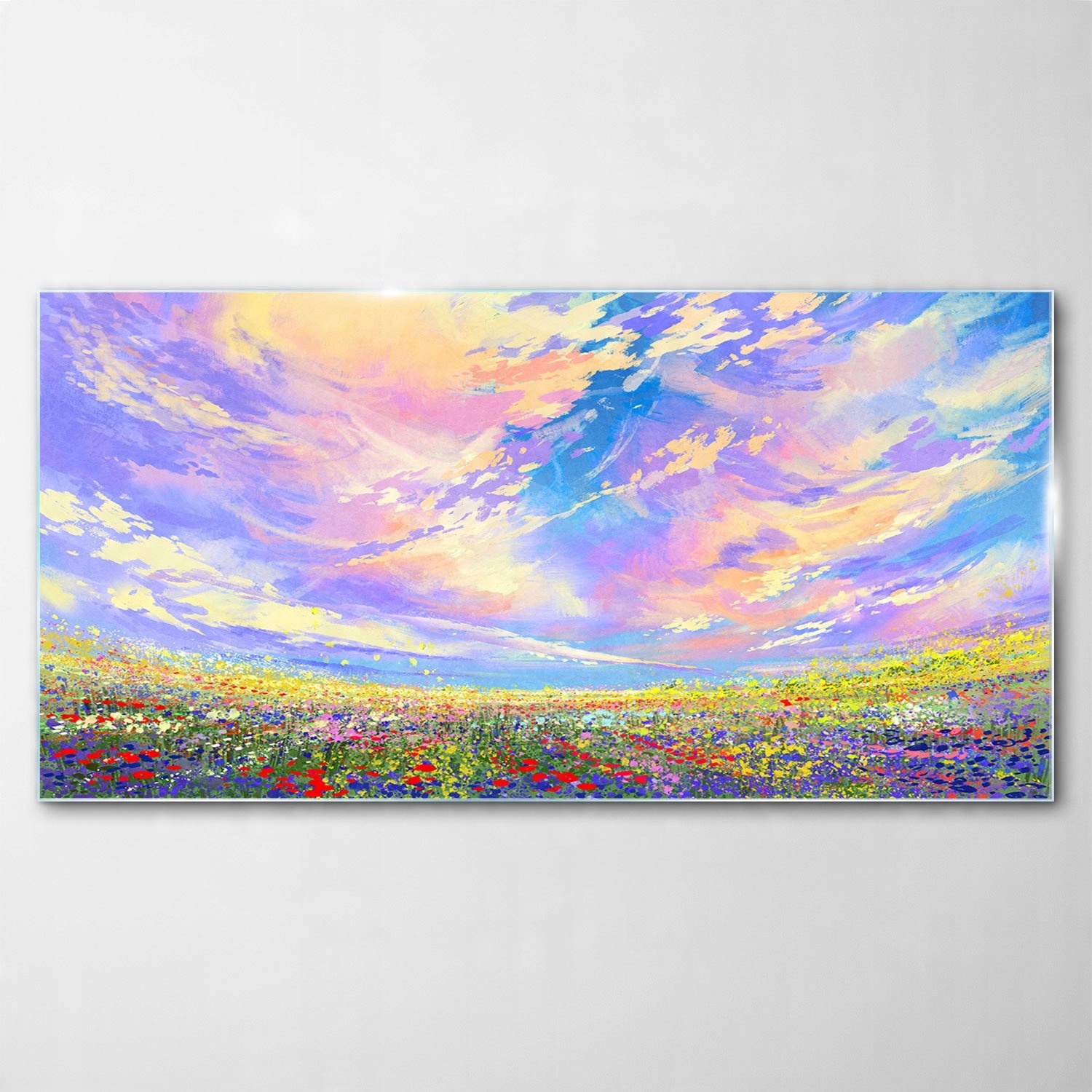 

Hartowany Obraz Szklany Łąka Kwiaty Niebo 140x70
