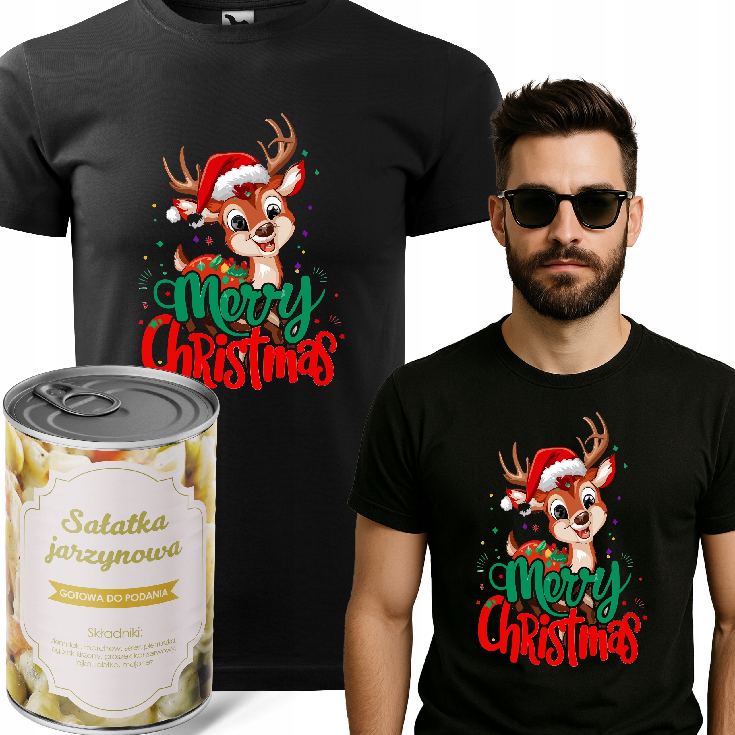 Tričko Pánské V Plechovce Zeleninové Dárek K Mikulášským Svátkům Christmas XL