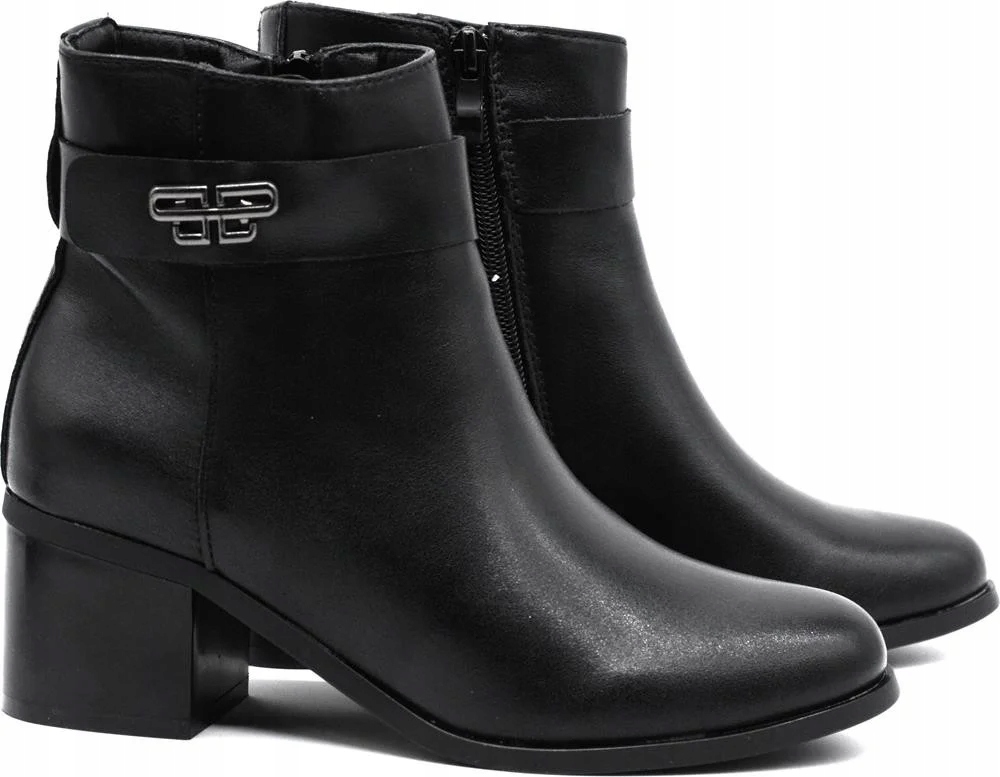 Dámské elegantní kožené kotníkové Kotníkové Boty Jezzi SFY2201-111 černé, vel. 38