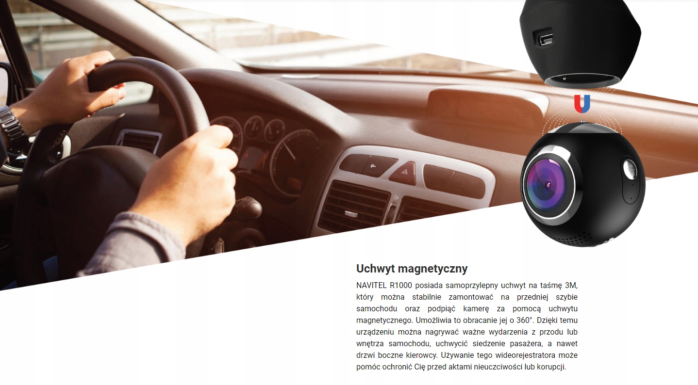 NOWY WIDEOREJESTRATORNAVITEL NAVITEL R1000 GPS Złącza czytnik kart pamięci