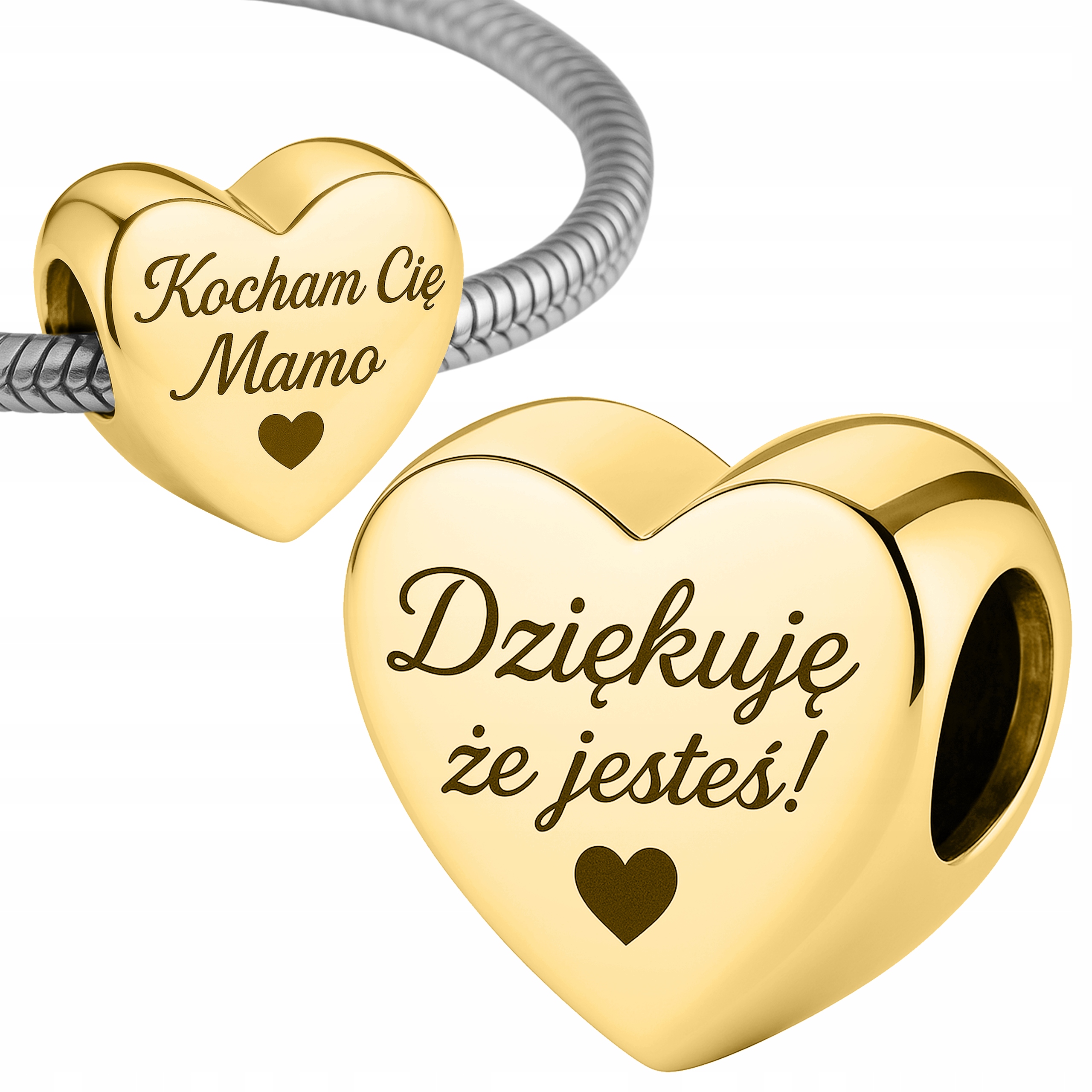 Zlaté přívěsky 925 Srdce Srdíčko Miluji tě, mami, děkuji, že jsi Gravírování