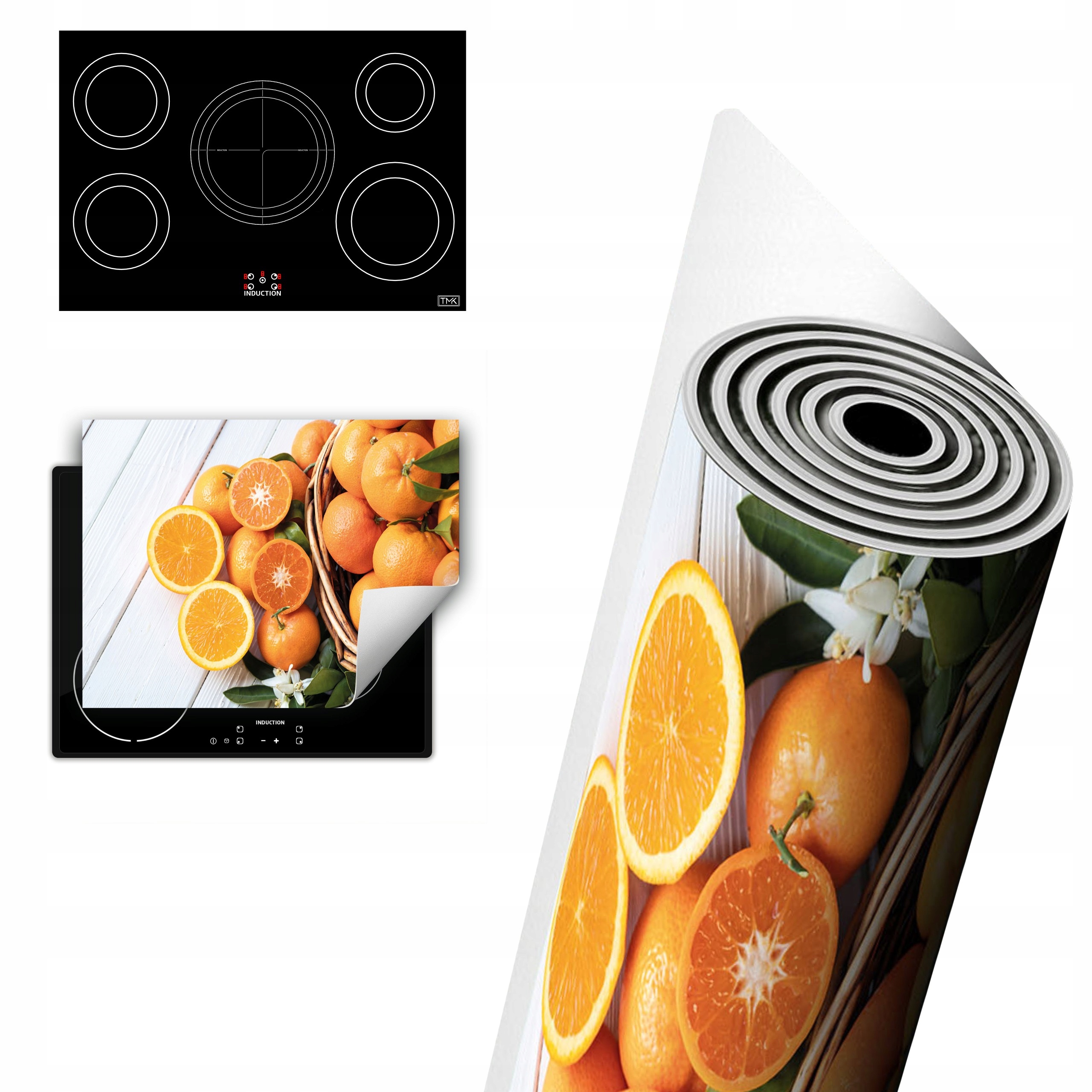 Vinylová Ochranná Deska Na Indukci 80x52 Oranžová dřevo