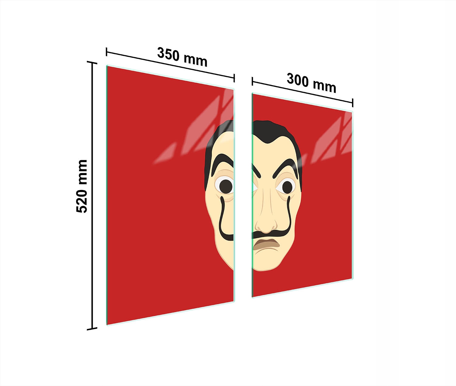 Skleněná Ochranná Deska Do Kuchyně 65x52 Tvář