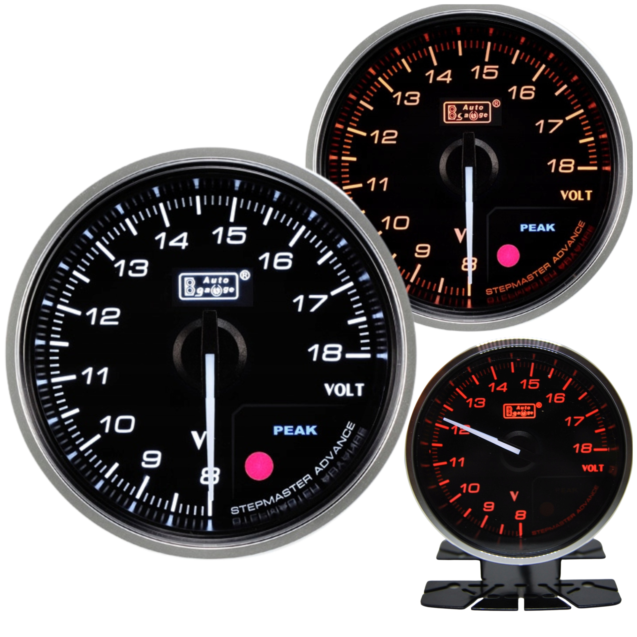 Indikátor Voltmeter 2 Farby Led podsvietenia Auto Gauge Premium 60 mm