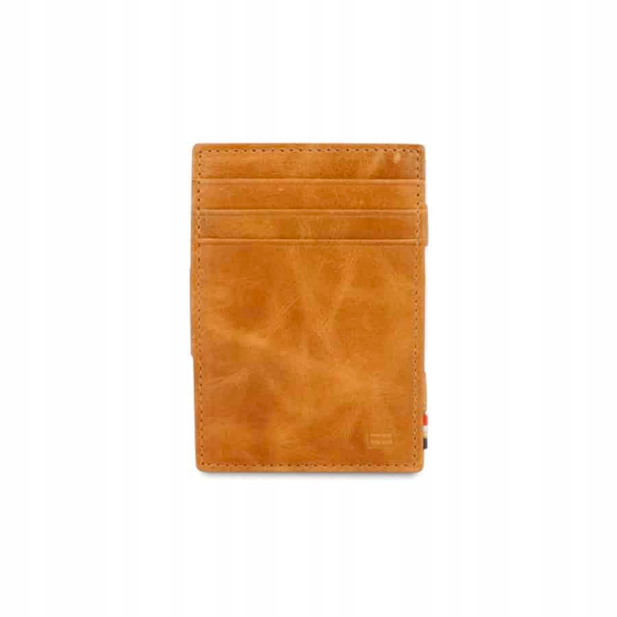 Kožená peněženka na karty a mince Essenziale Brushed Garzini Cognac