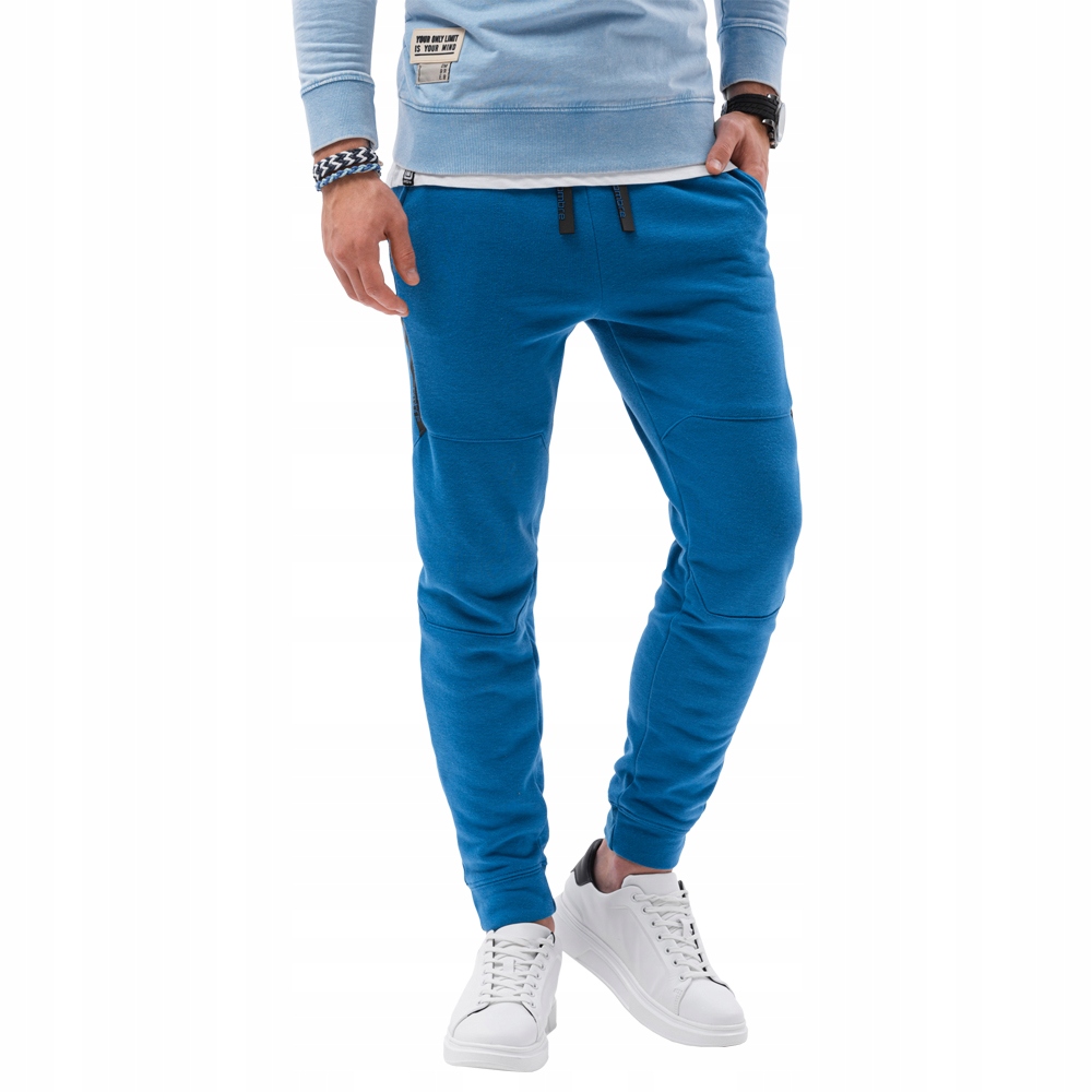 

Spodnie męskie dresowe joggery P919 niebieskie L